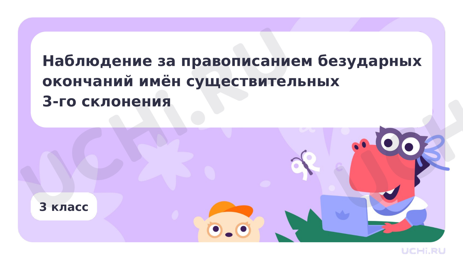 Предпросмотр материала Наблюдение за правописанием безударных окончаний имён существительных 3-го склонения