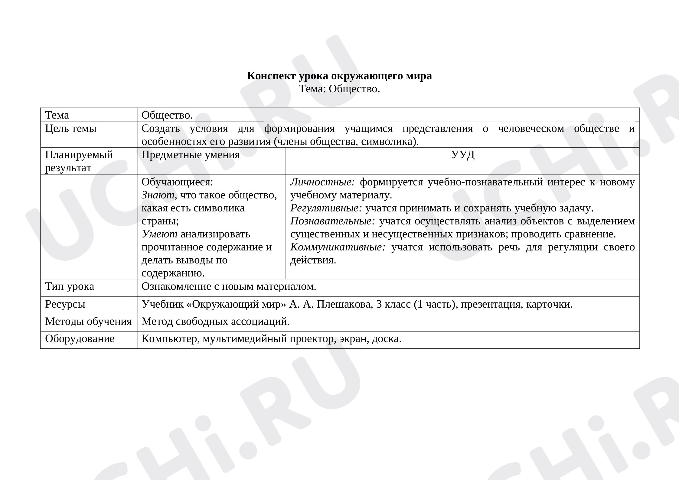 Предпросмотр материала Общество