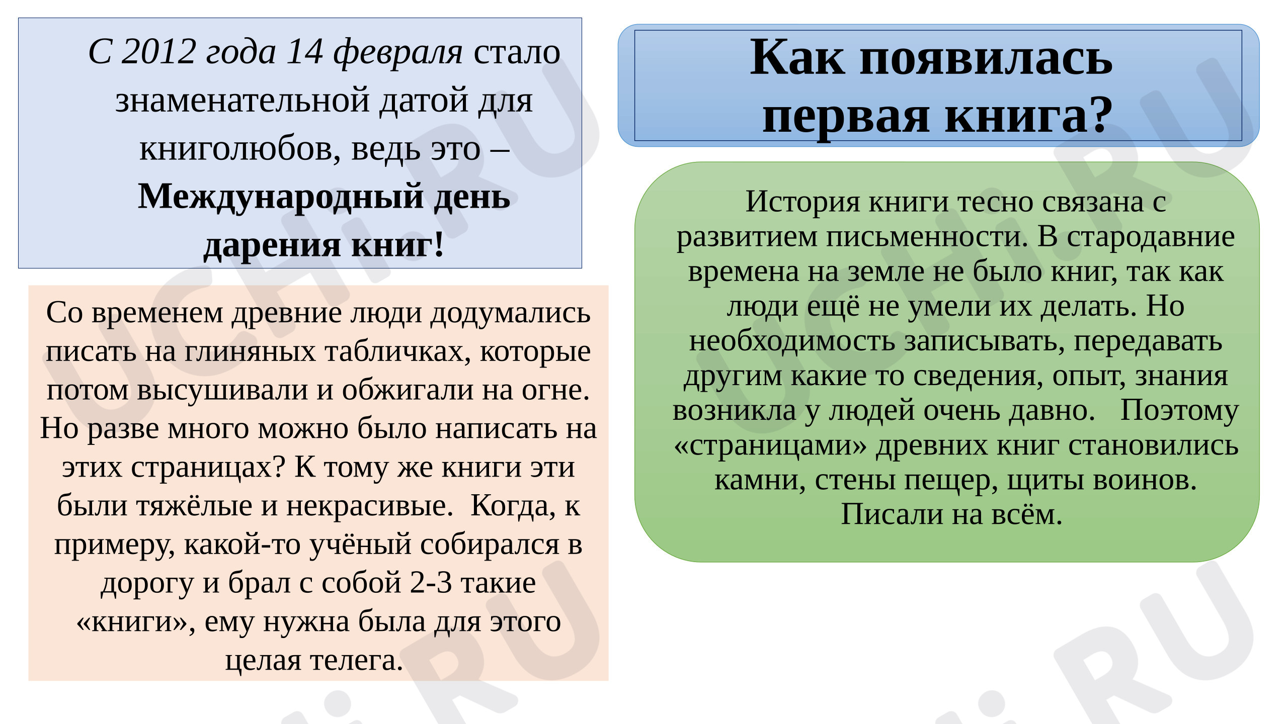 Предпросмотр материала Презентация по теме: Появление книг. 14 февраля - международный день книгодарения