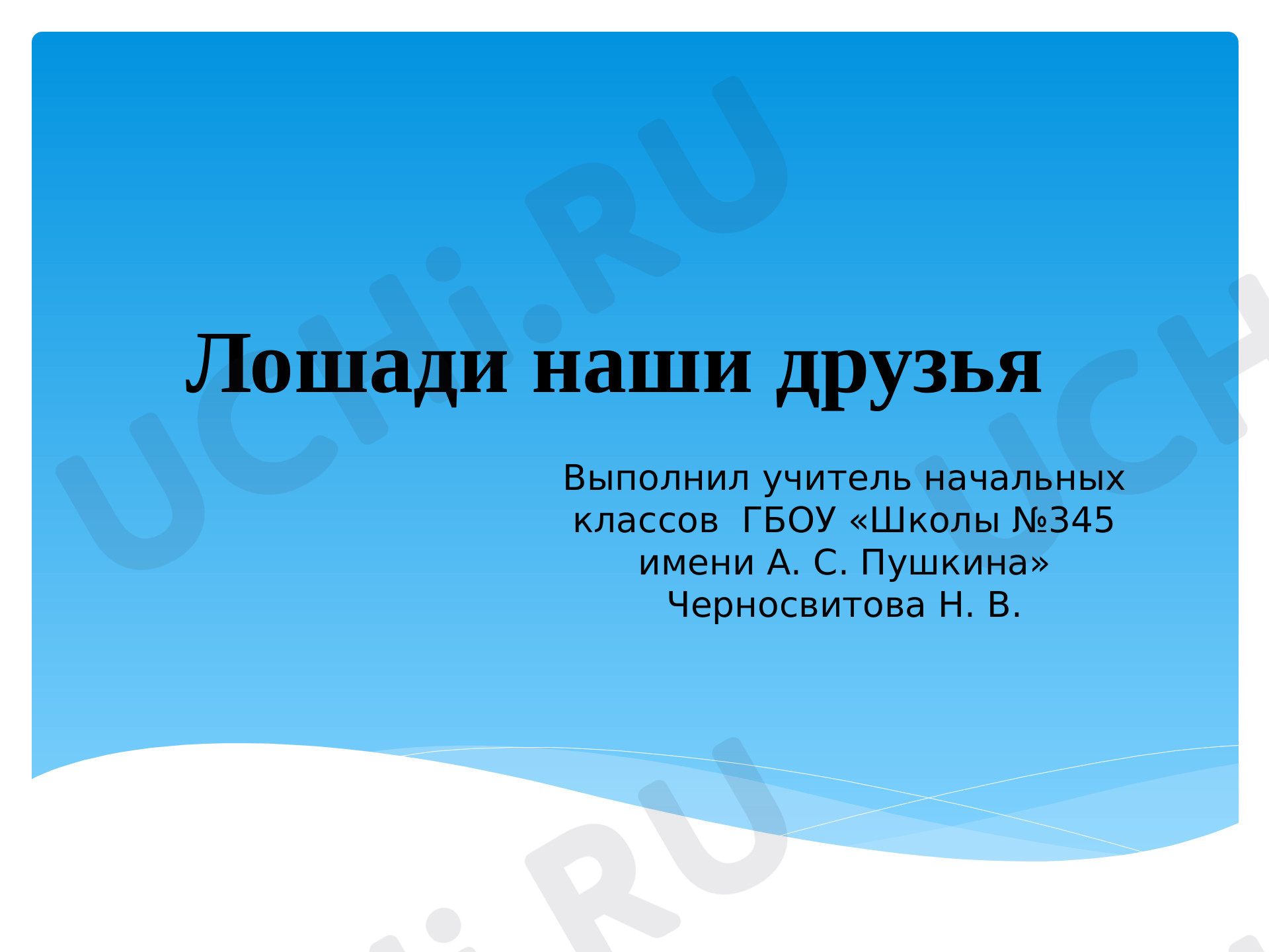 Предпросмотр материала Лошади бывают разные