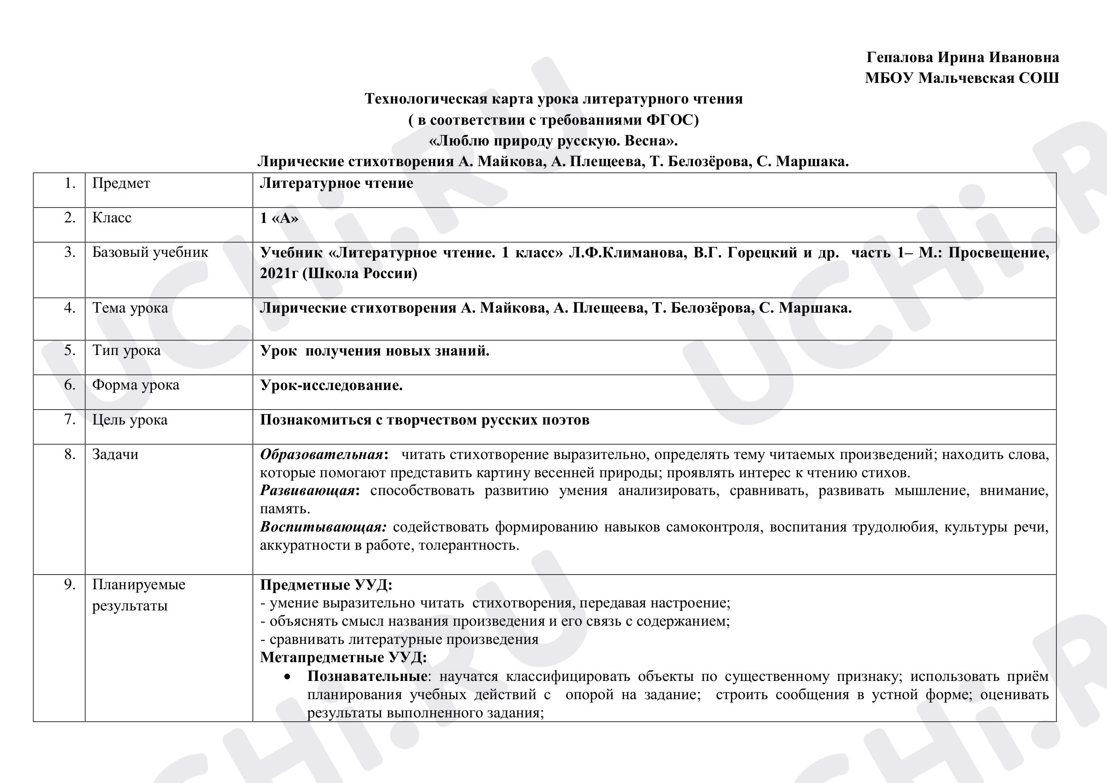 Предпросмотр материала Литературное чтение "Люблю природу русскую. Весна"