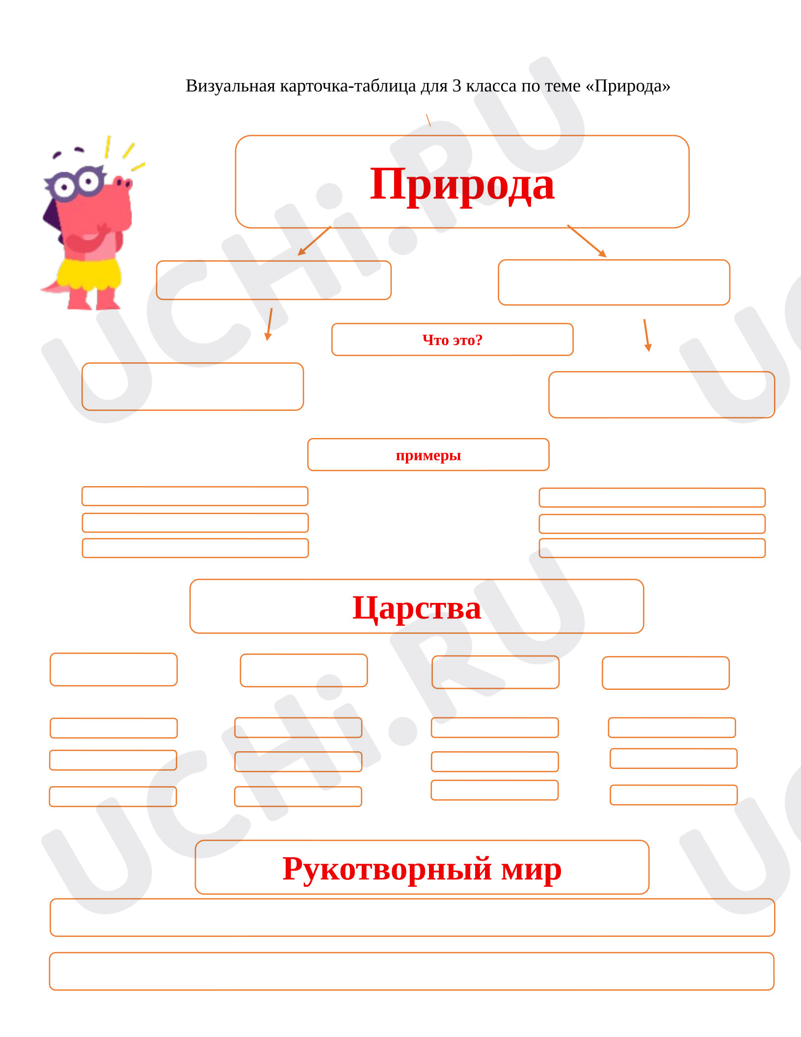 Предпросмотр материала Визуальная карточка-таблица для 3 класса по теме «Природа»
