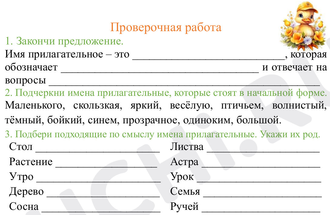 Предпросмотр материала Имя прилагательное