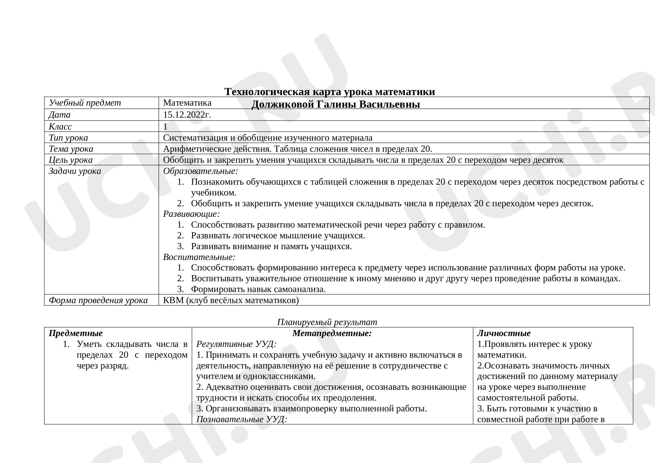 Предпросмотр материала Закрепление. Счёт в пределах 20. В виде КВМ