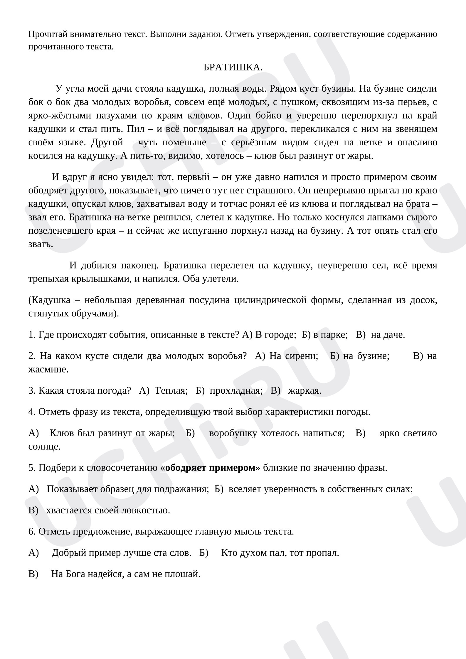 Предпросмотр материала Самостоятельная работа. Работа с текстом.