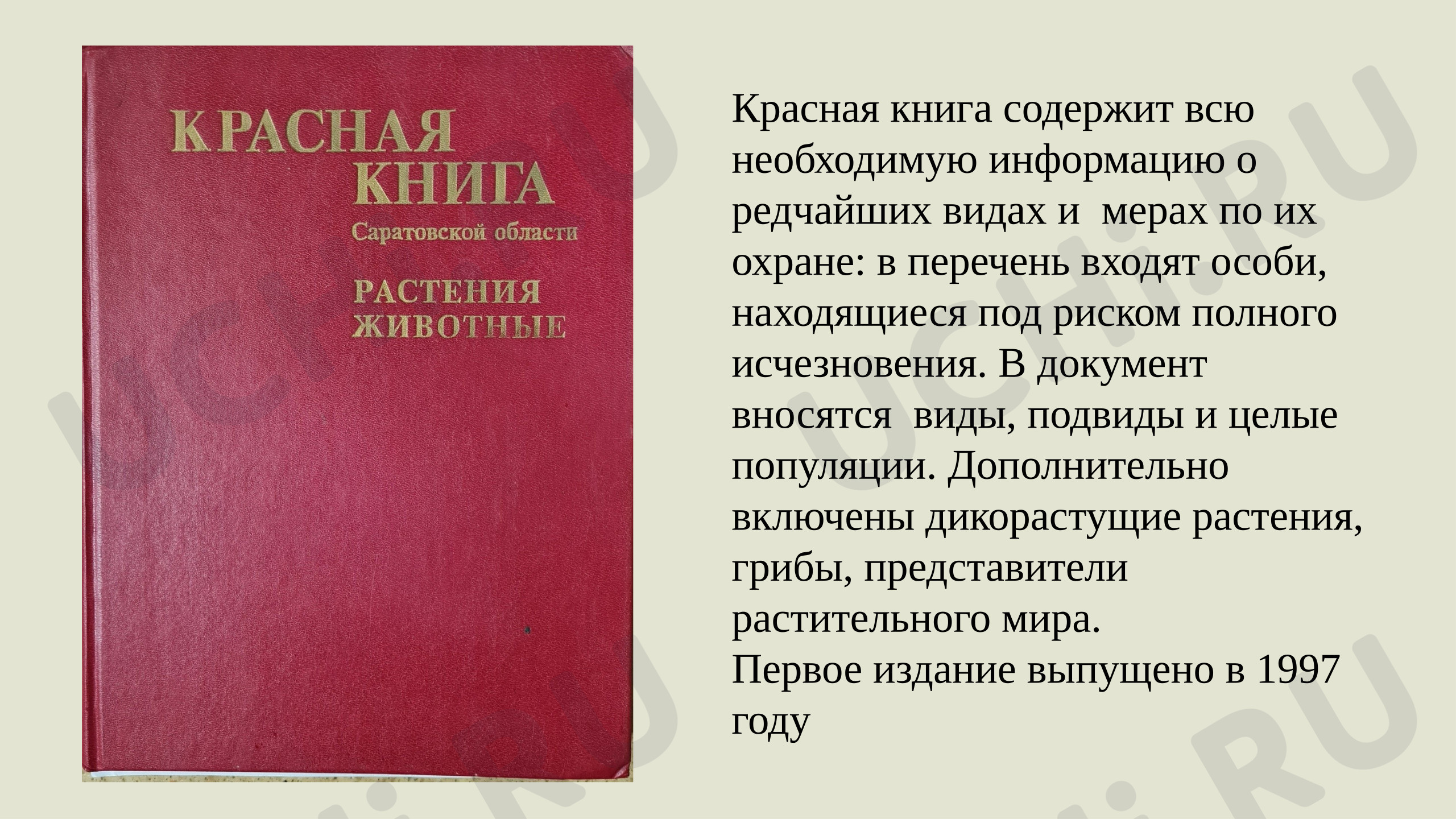 Предпросмотр материала Презентация для 4 класса по окружающему миру на тему: «Красная книга»