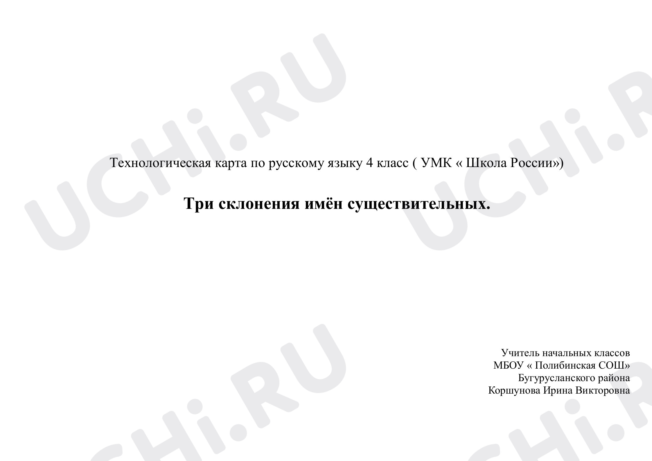Предпросмотр материала Три склонения имени существительного