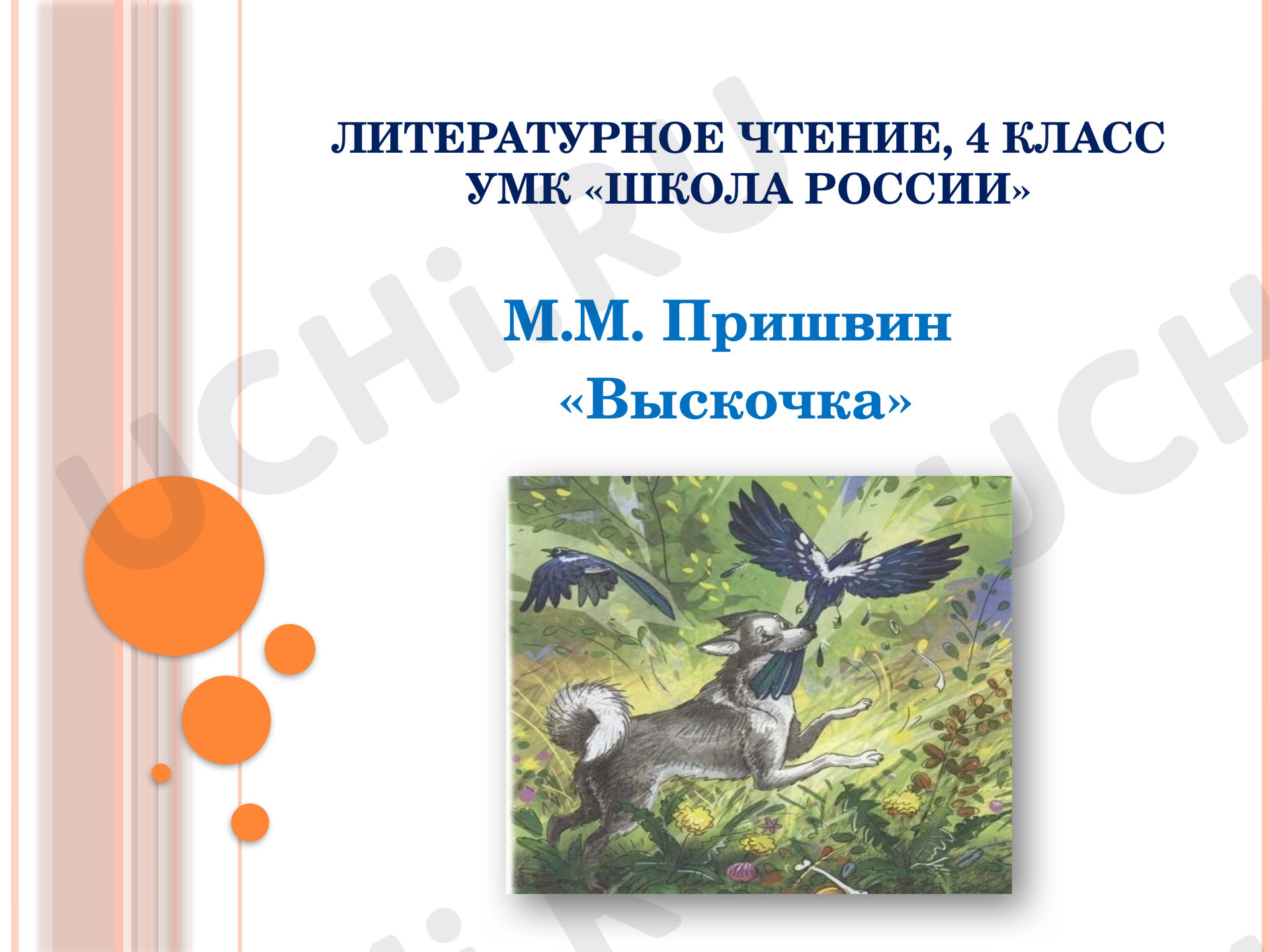 Предпросмотр материала Презентация к уроку литературного чтения в 4 классе по теме: "М.М.Пришвин "Выскочка"