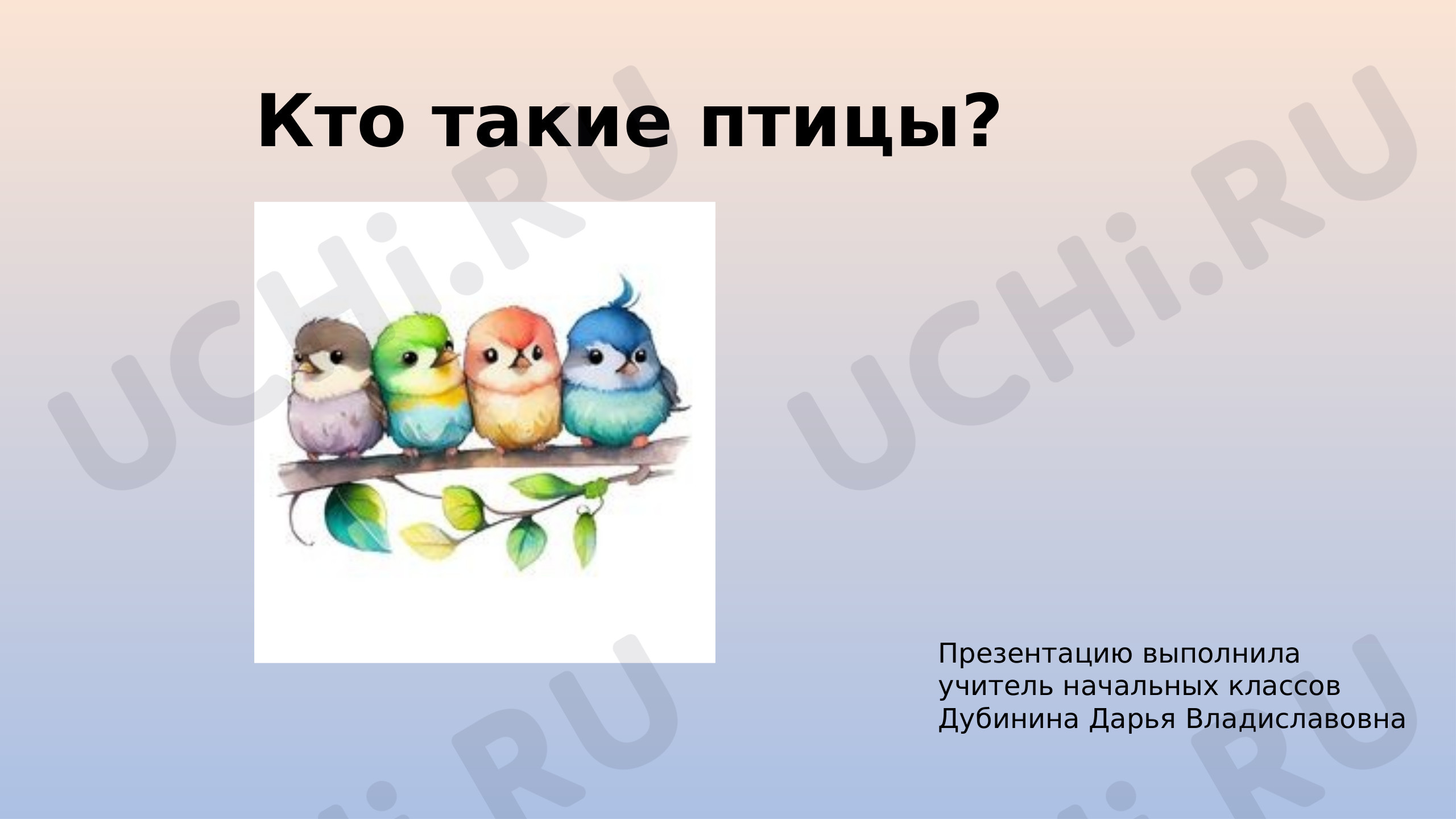 Предпросмотр материала Презентация по окружающему миру на тему: «Кто такие птицы?».