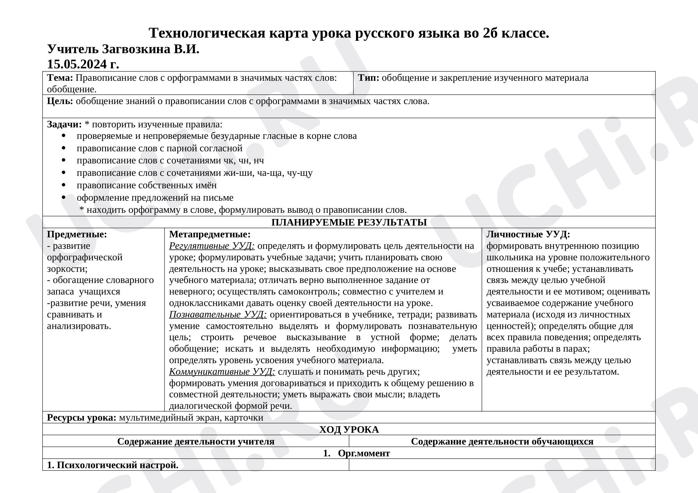 Предпросмотр материала Правописание изученных орфограмм