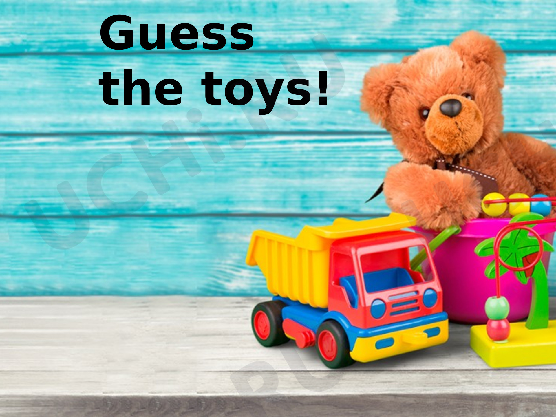 Предпросмотр материала Английский язык. Игра-презентация Guess the toys.