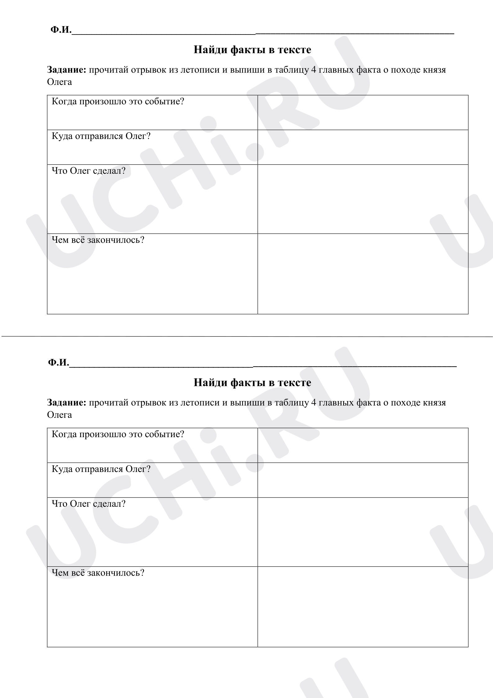 Предпросмотр материала Карточка по литературному чтение. Летописи «И повесил Олег щит свой на вратах Царьграда»