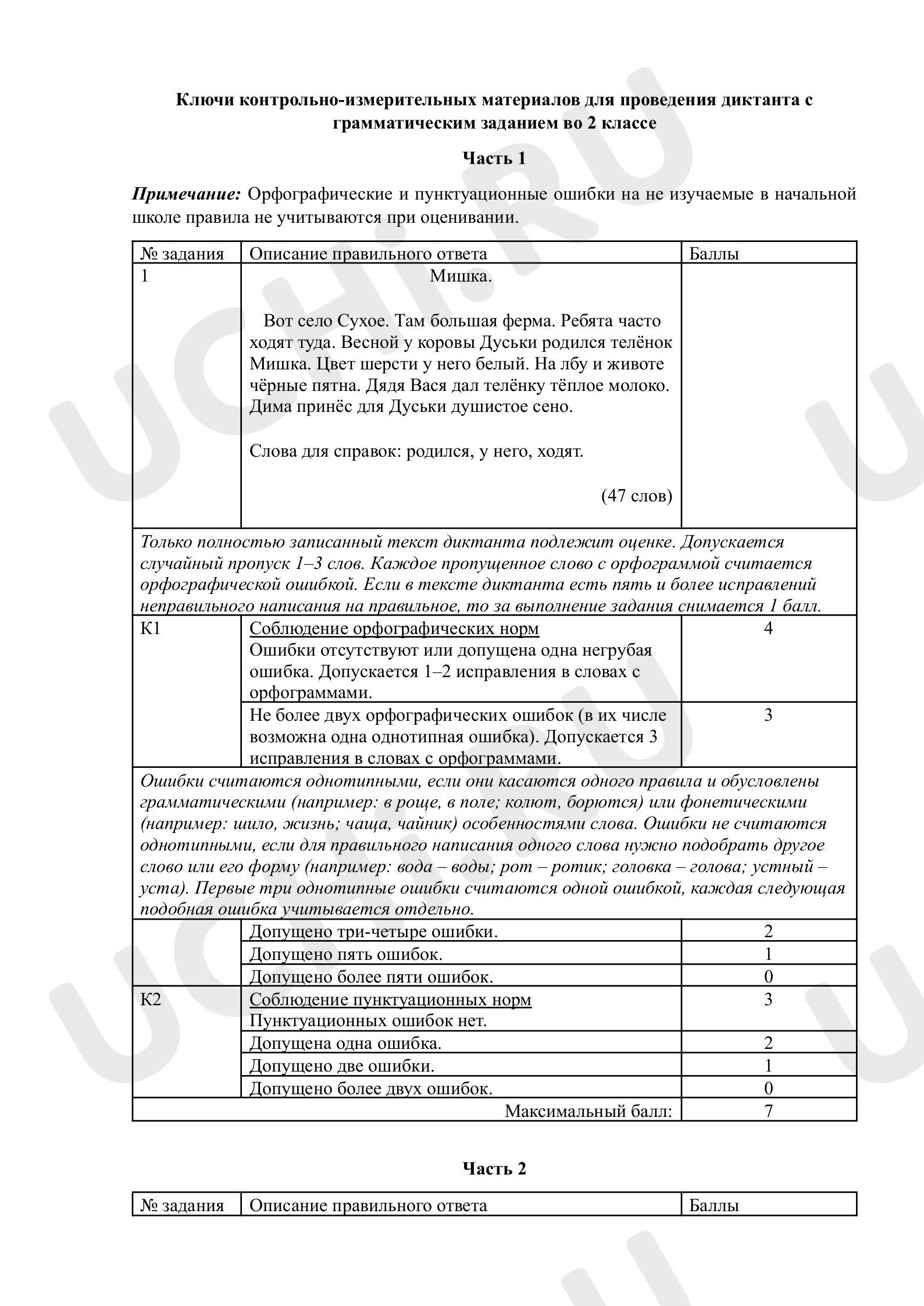 Предпросмотр материала Диктант. Ответы