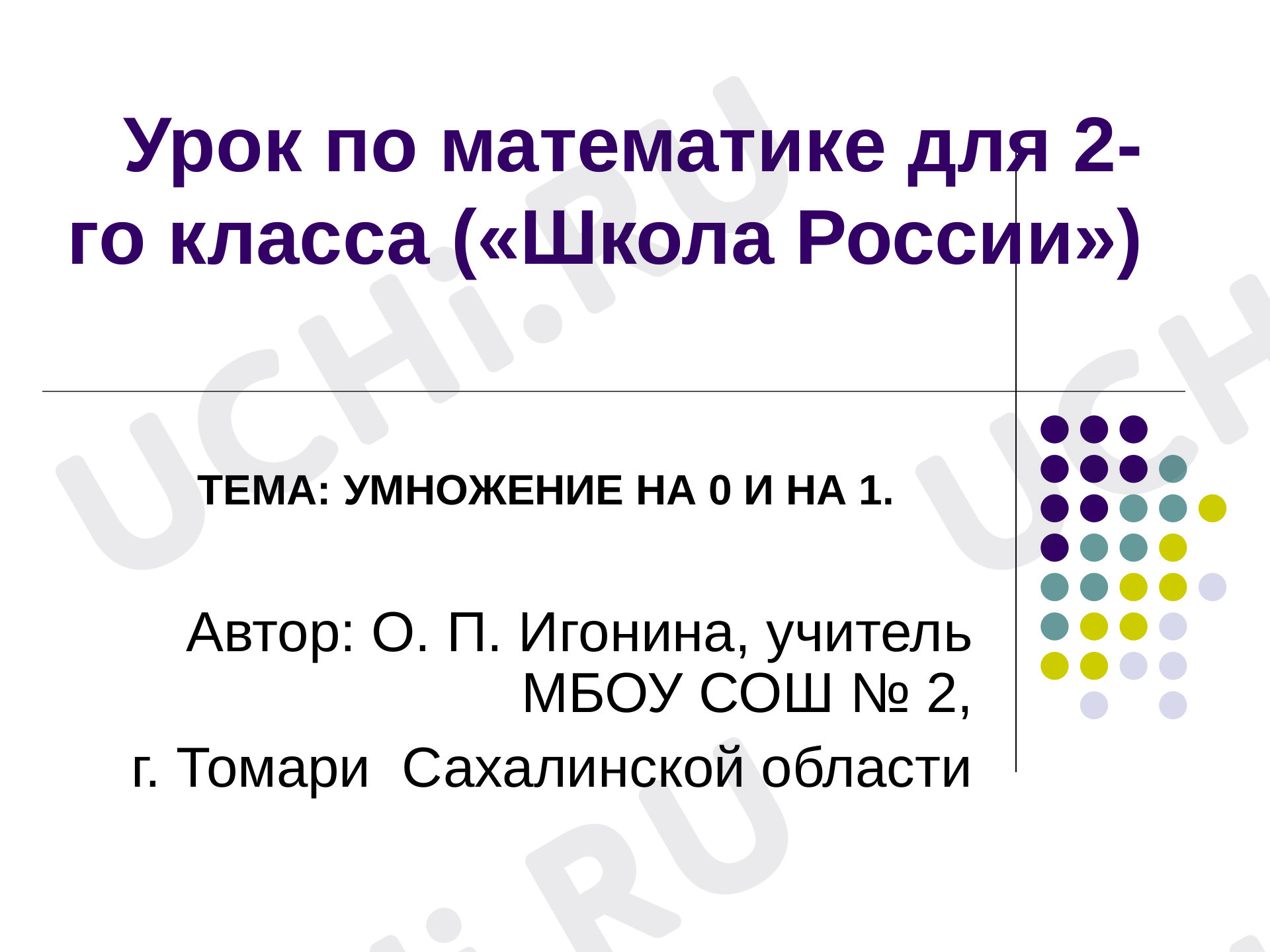 Предпросмотр материала Умножение на 1 и 0