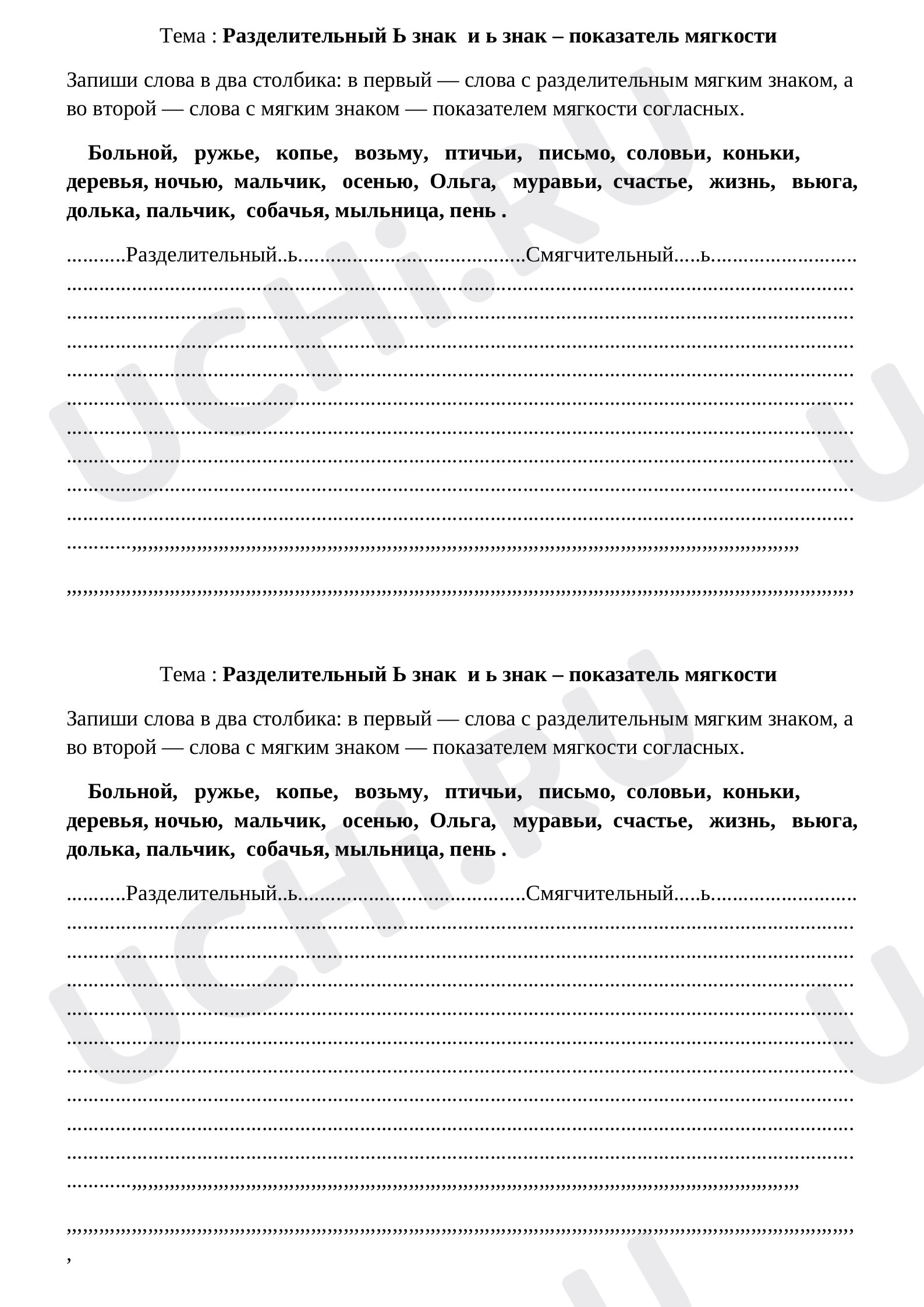 Предпросмотр материала Разделительный мягкий знак