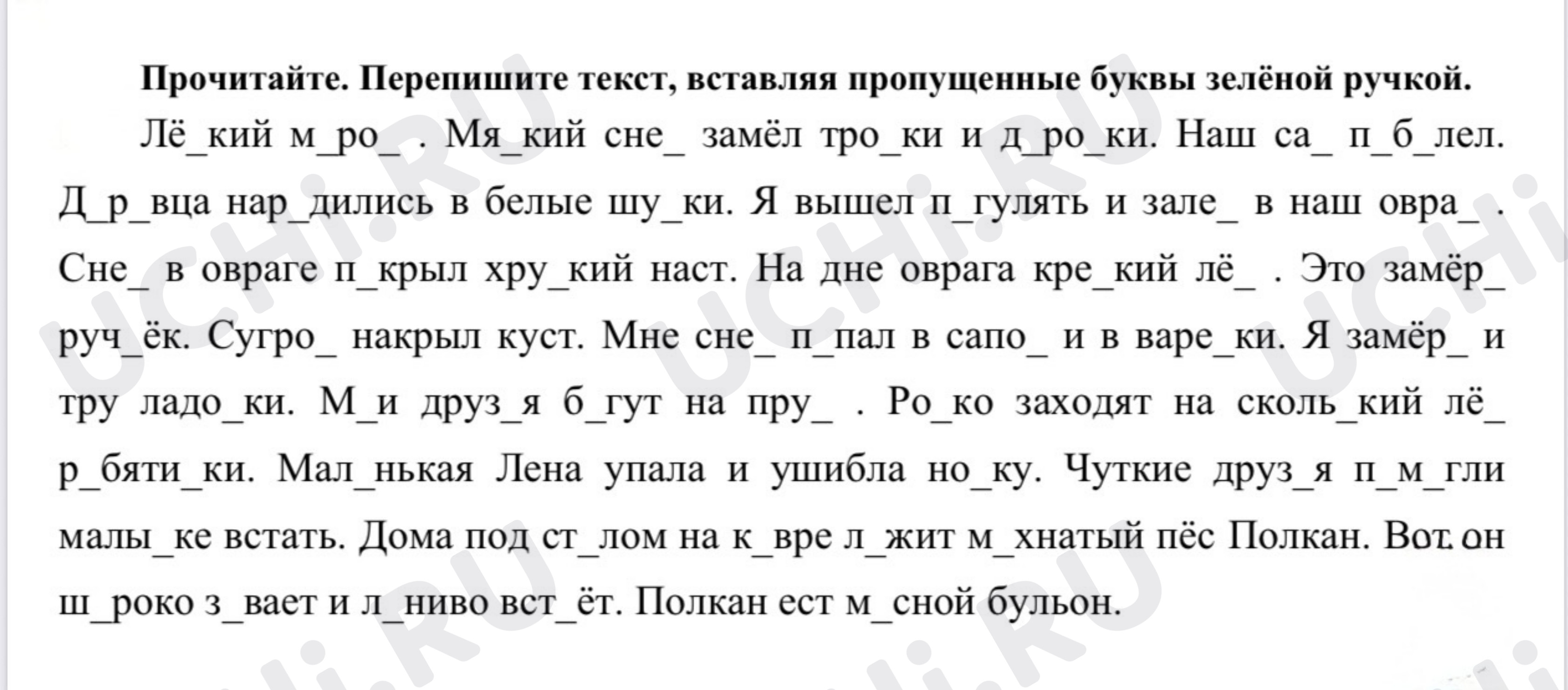 Предпросмотр материала Самостоятельная работа к уроку русского языка. Орфограммы в русском языке.
