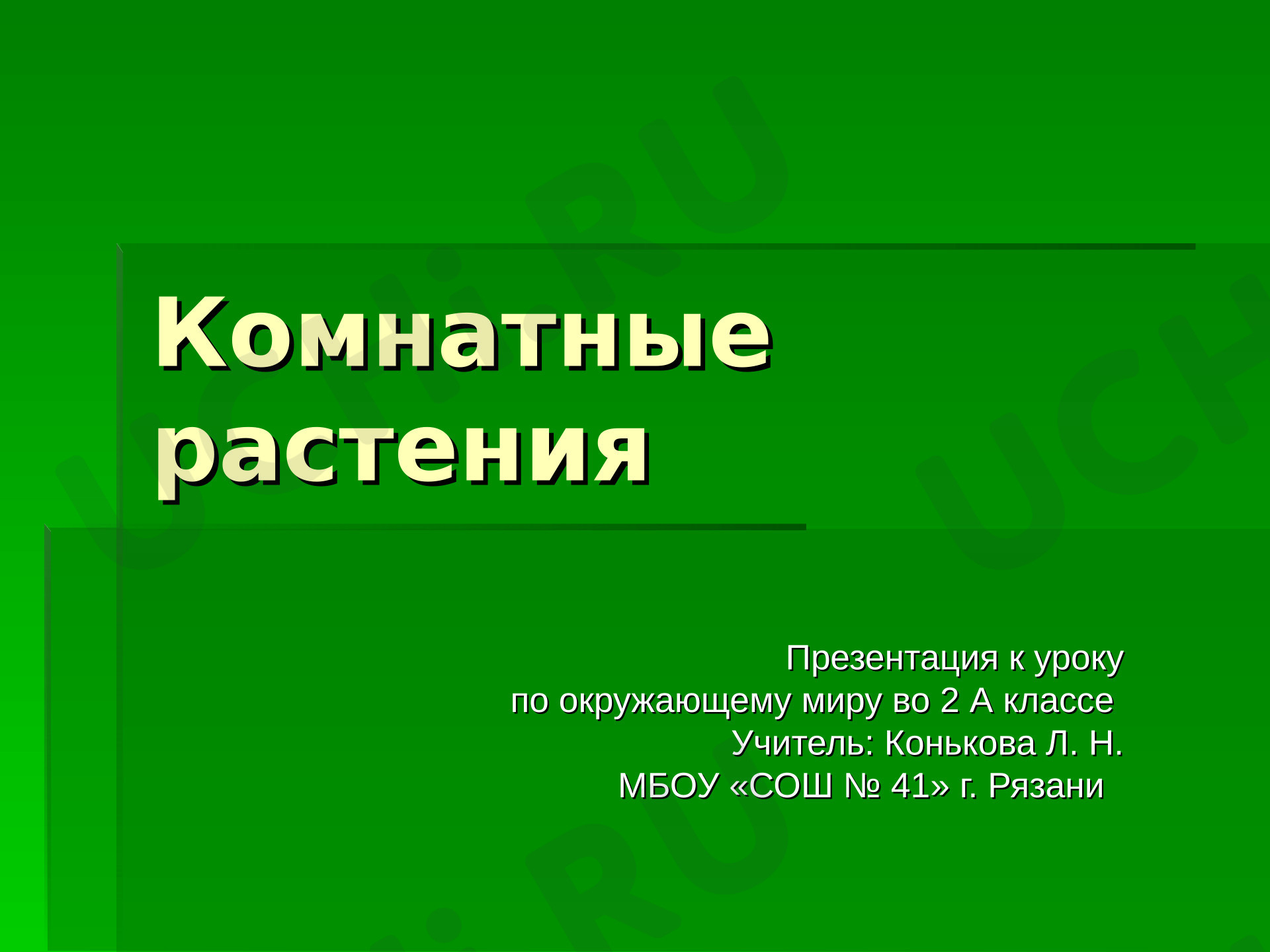 Предпросмотр материала Презентация к уроку окружающего мира. Комнатные растения.