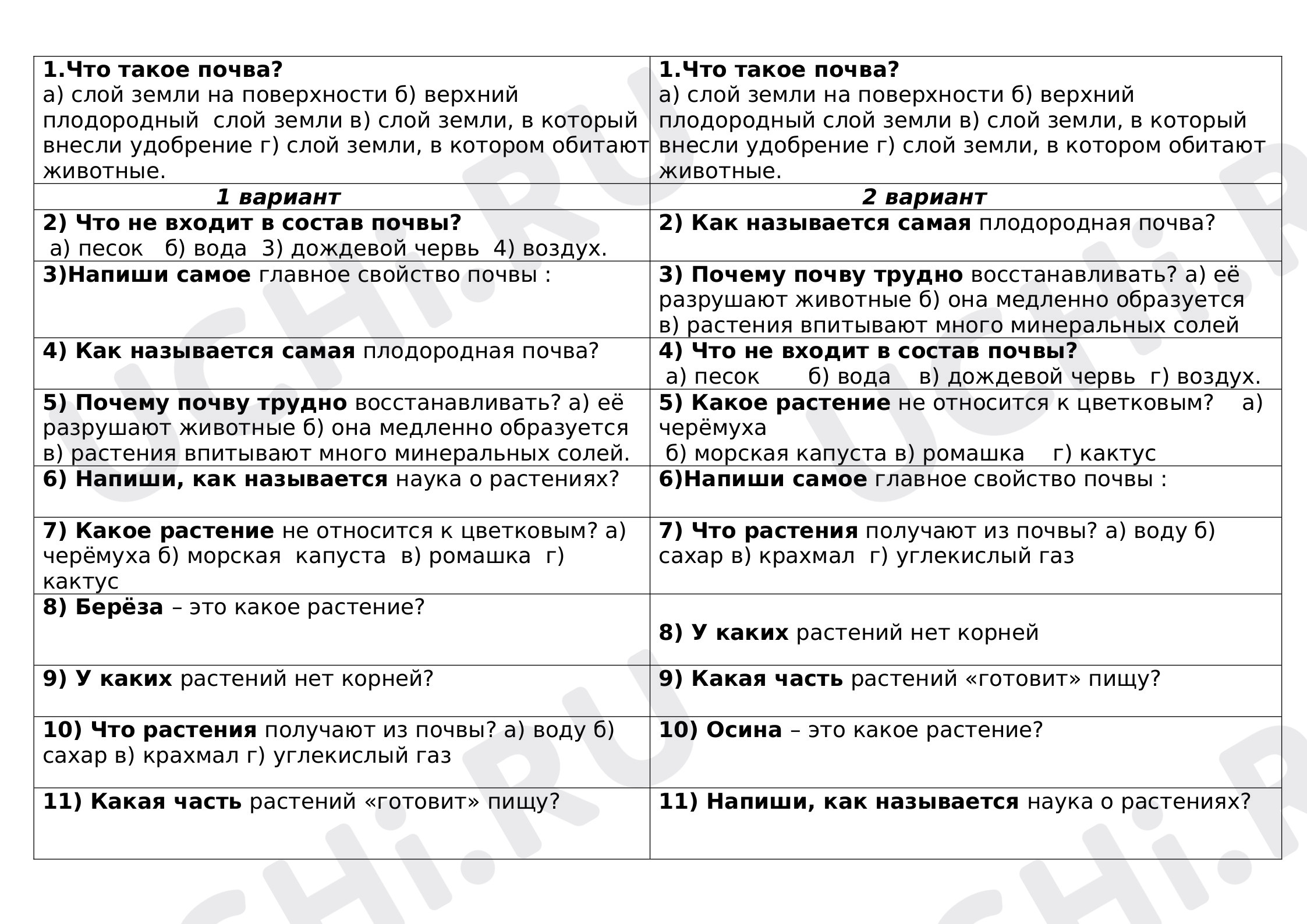 Предпросмотр материала Проверочная работа по трём темам.