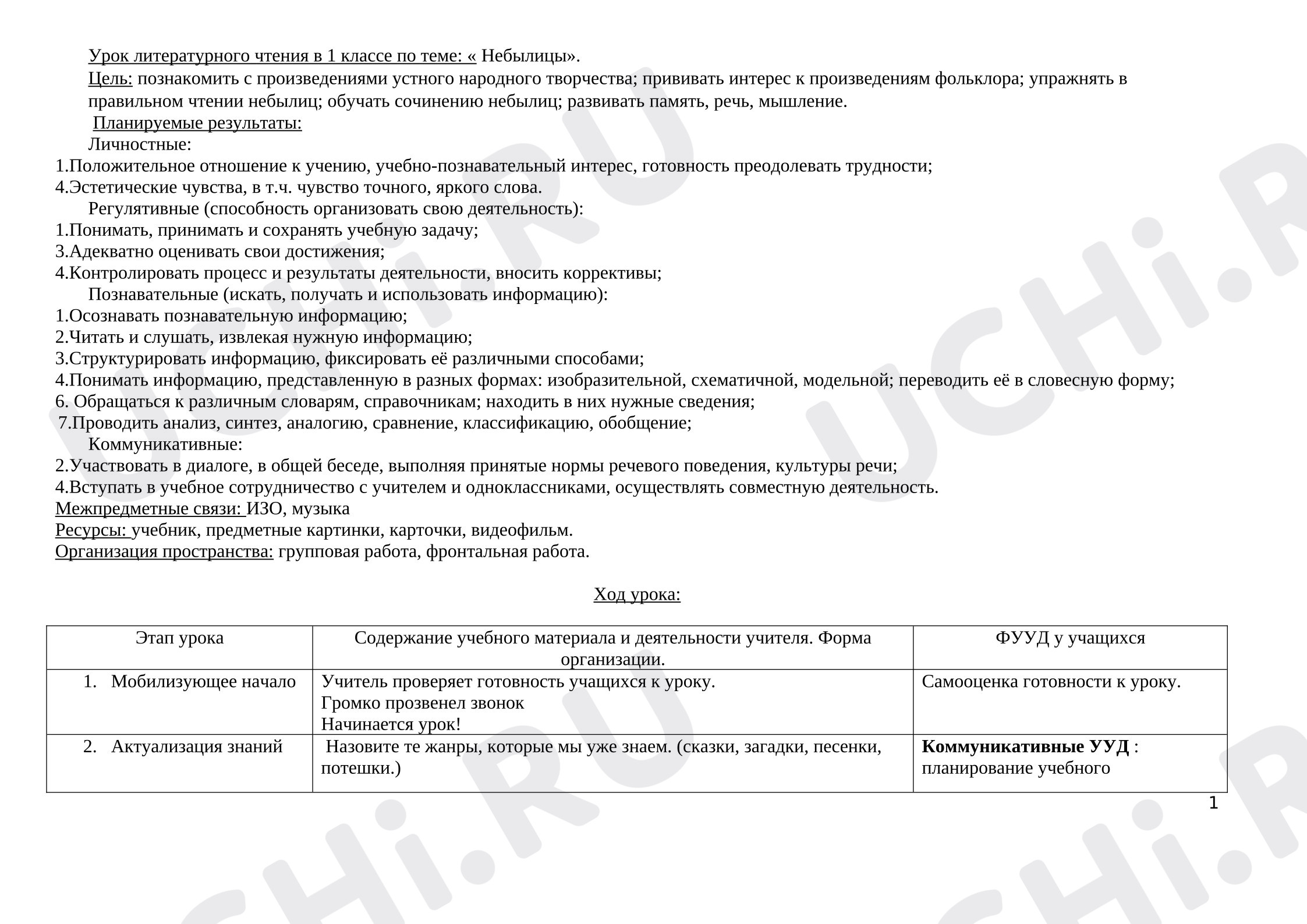 Предпросмотр материала Конспект урока по чтению по теме "Небылицы"