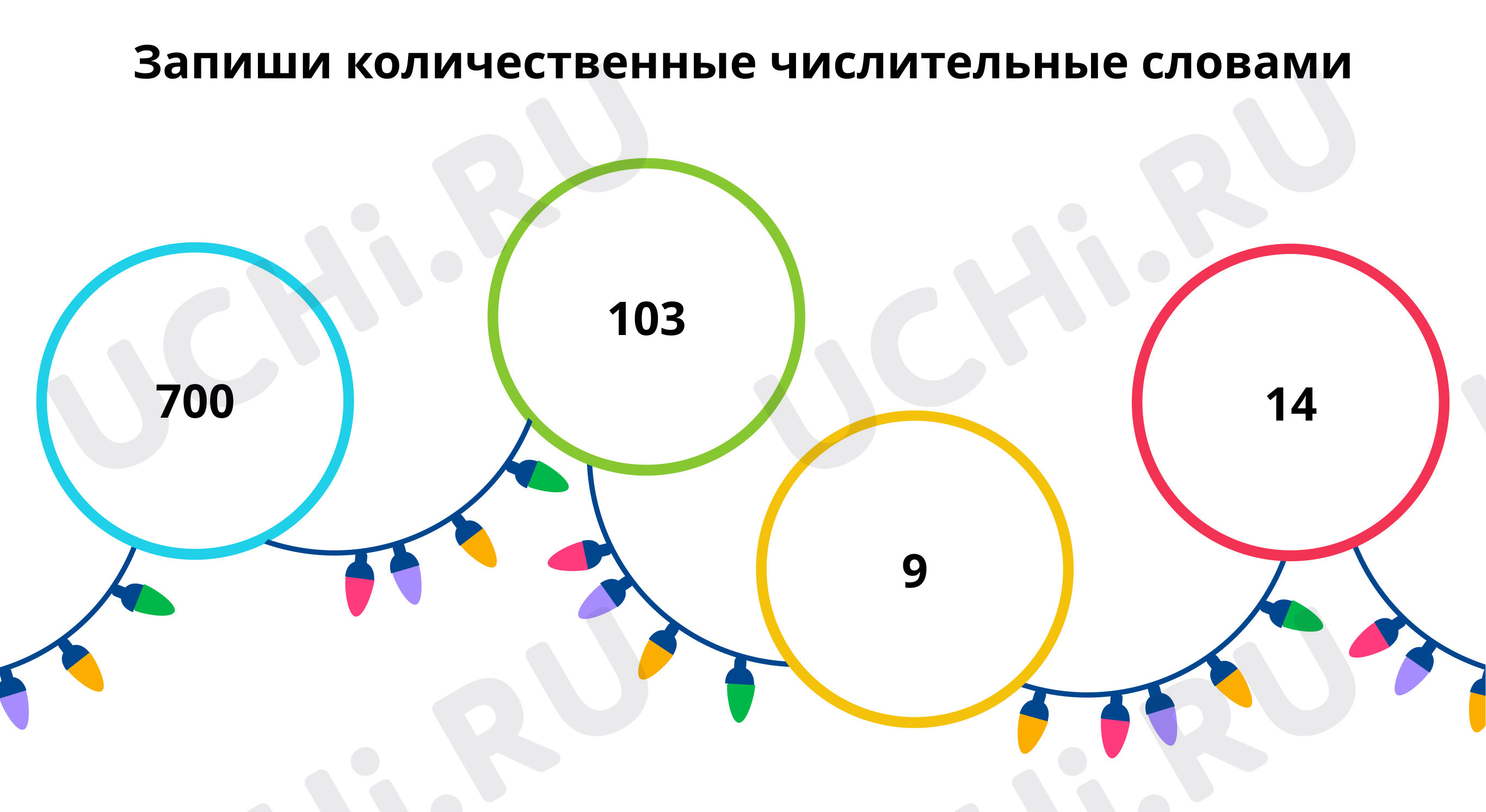 Предпросмотр материала Запиши числительные словами