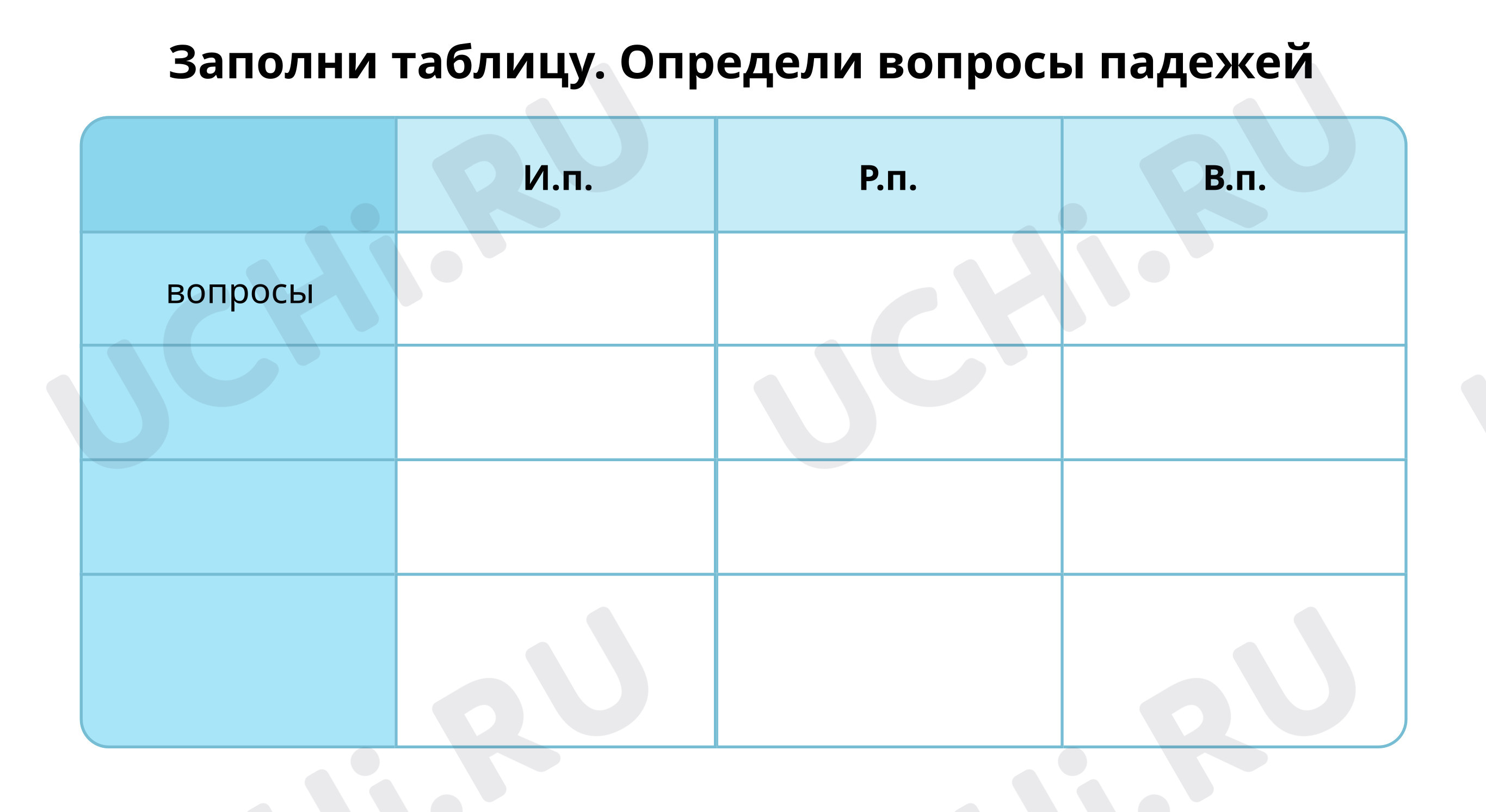 Предпросмотр материала Имена существительные в именительном, родительном и винительном падежах