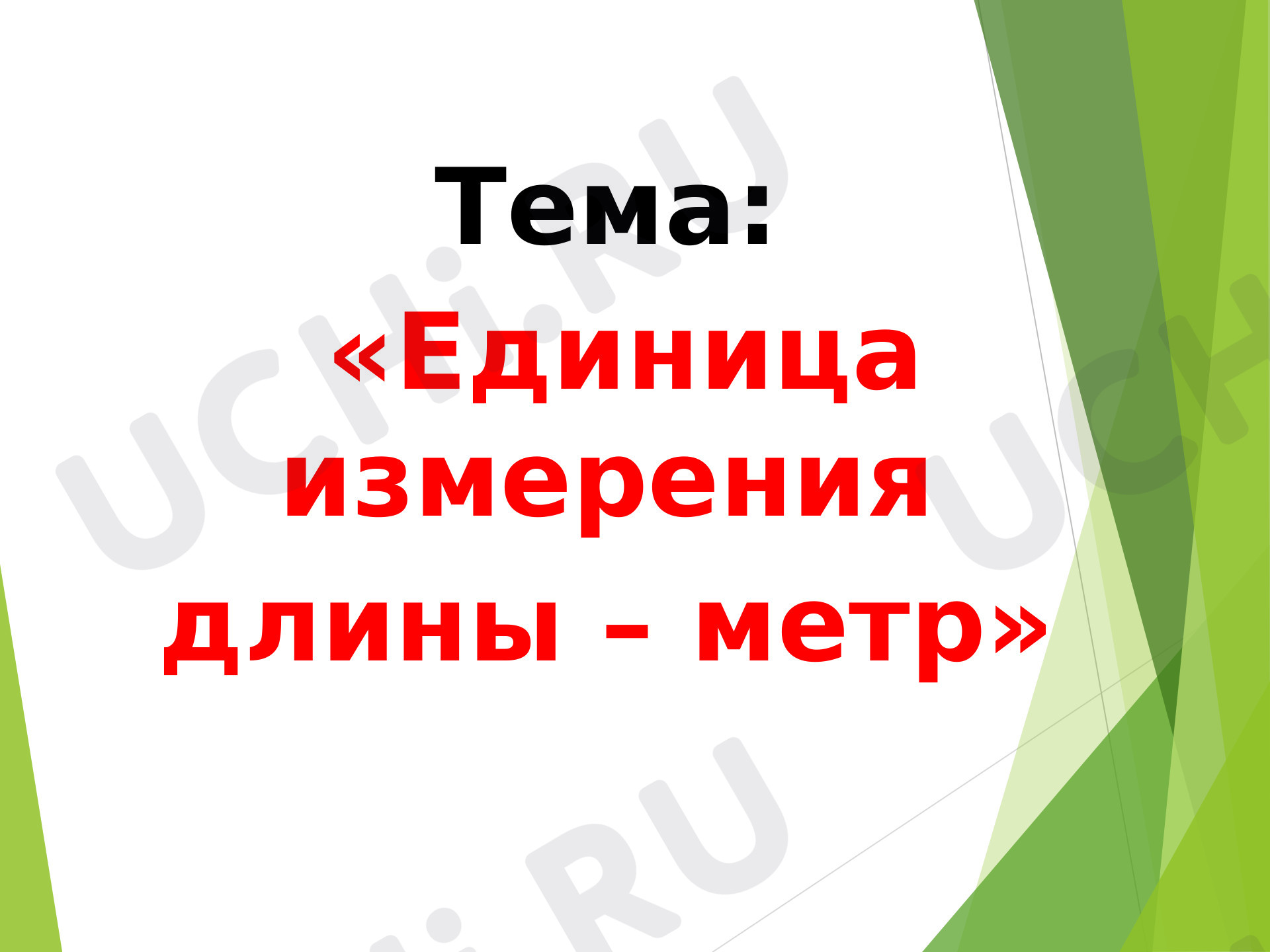 Предпросмотр материала Единица измерения длины - Метр