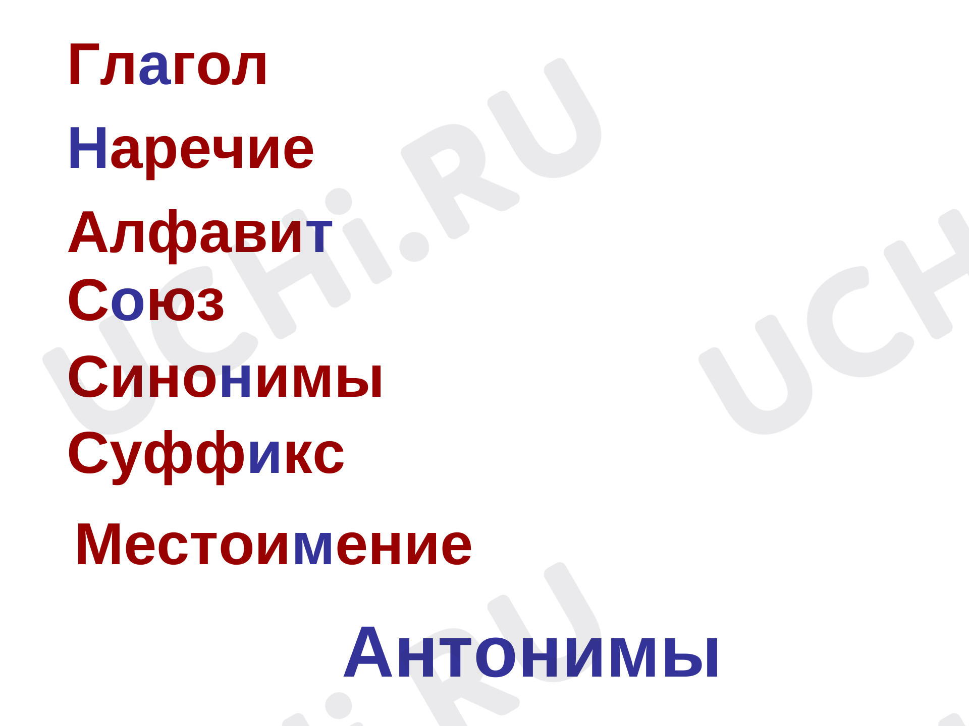 Предпросмотр материала Презентация к уроку русского языка. Антонимы.