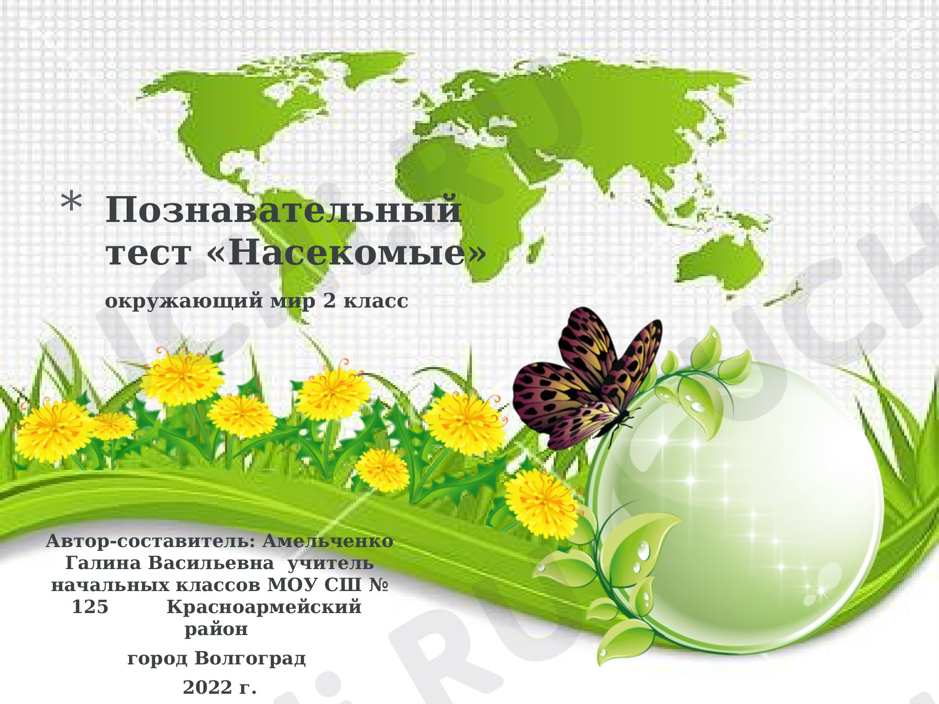 Предпросмотр материала Проверочный тест "Насекомые"