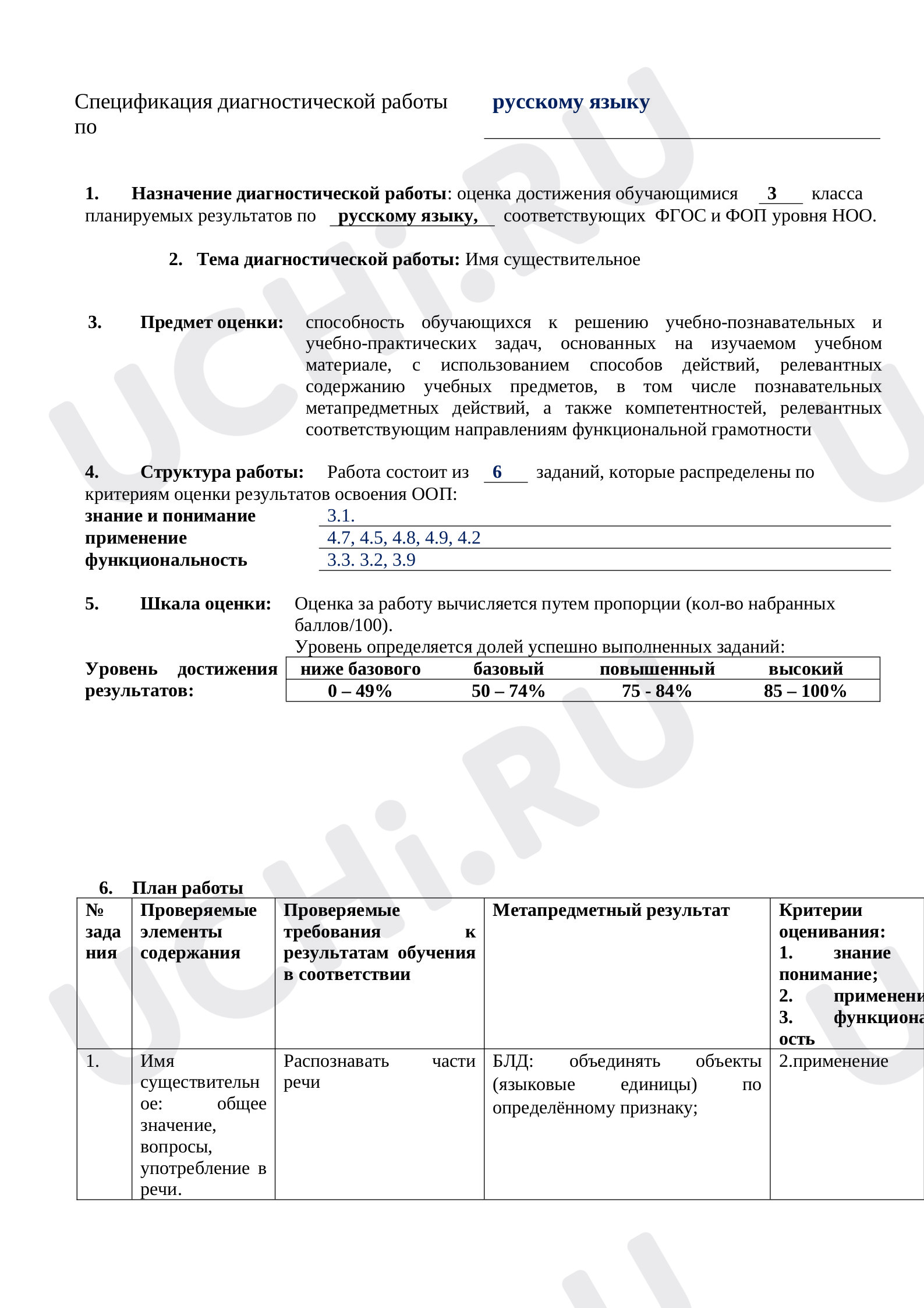 Предпросмотр материала Имя существительное