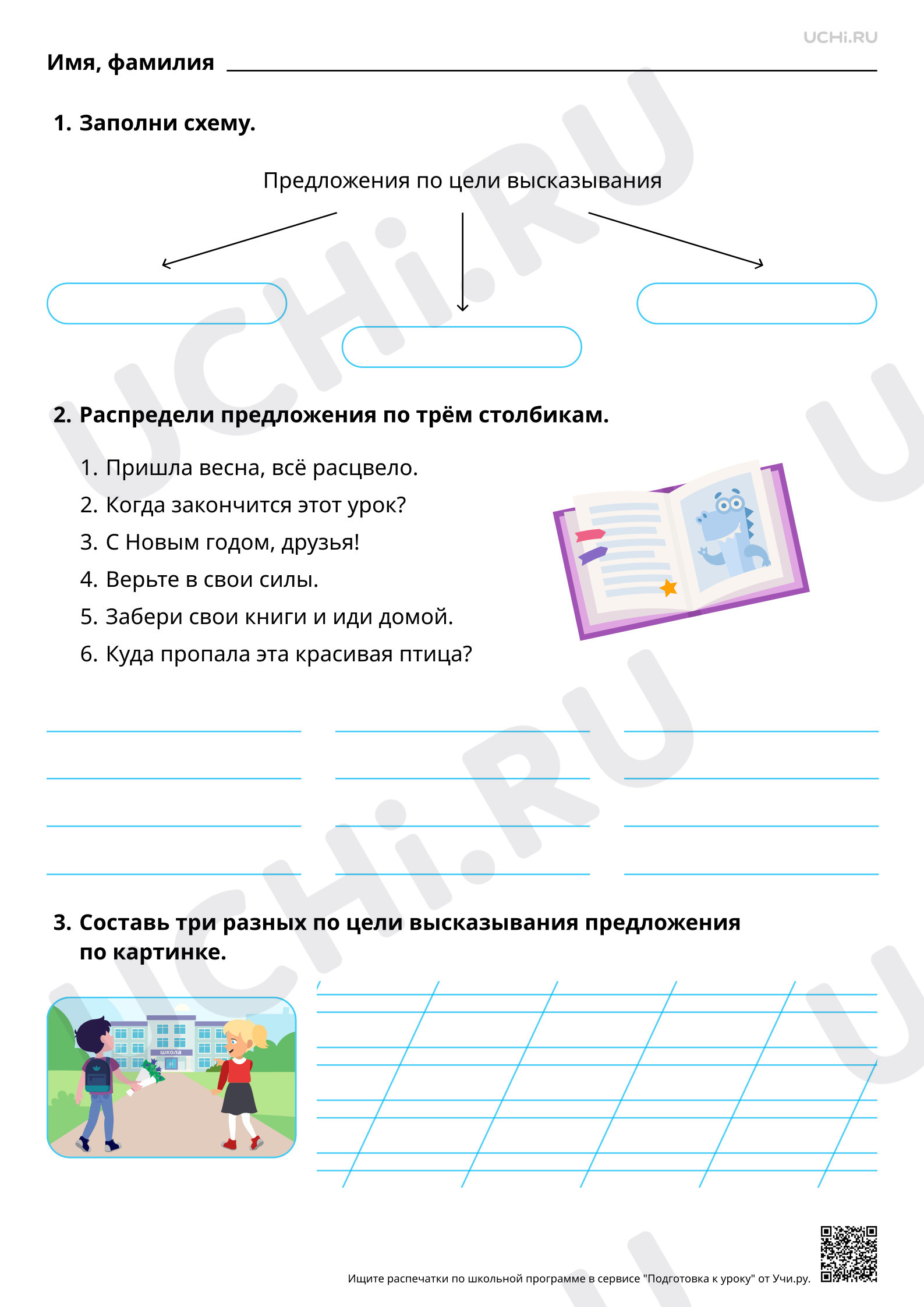 Предпросмотр материала Виды предложений по цели высказывания. Повышенный уровень