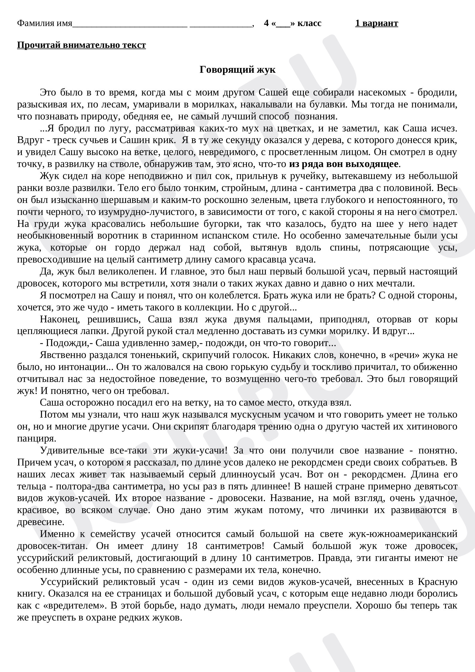 Предпросмотр материала работа с тестом