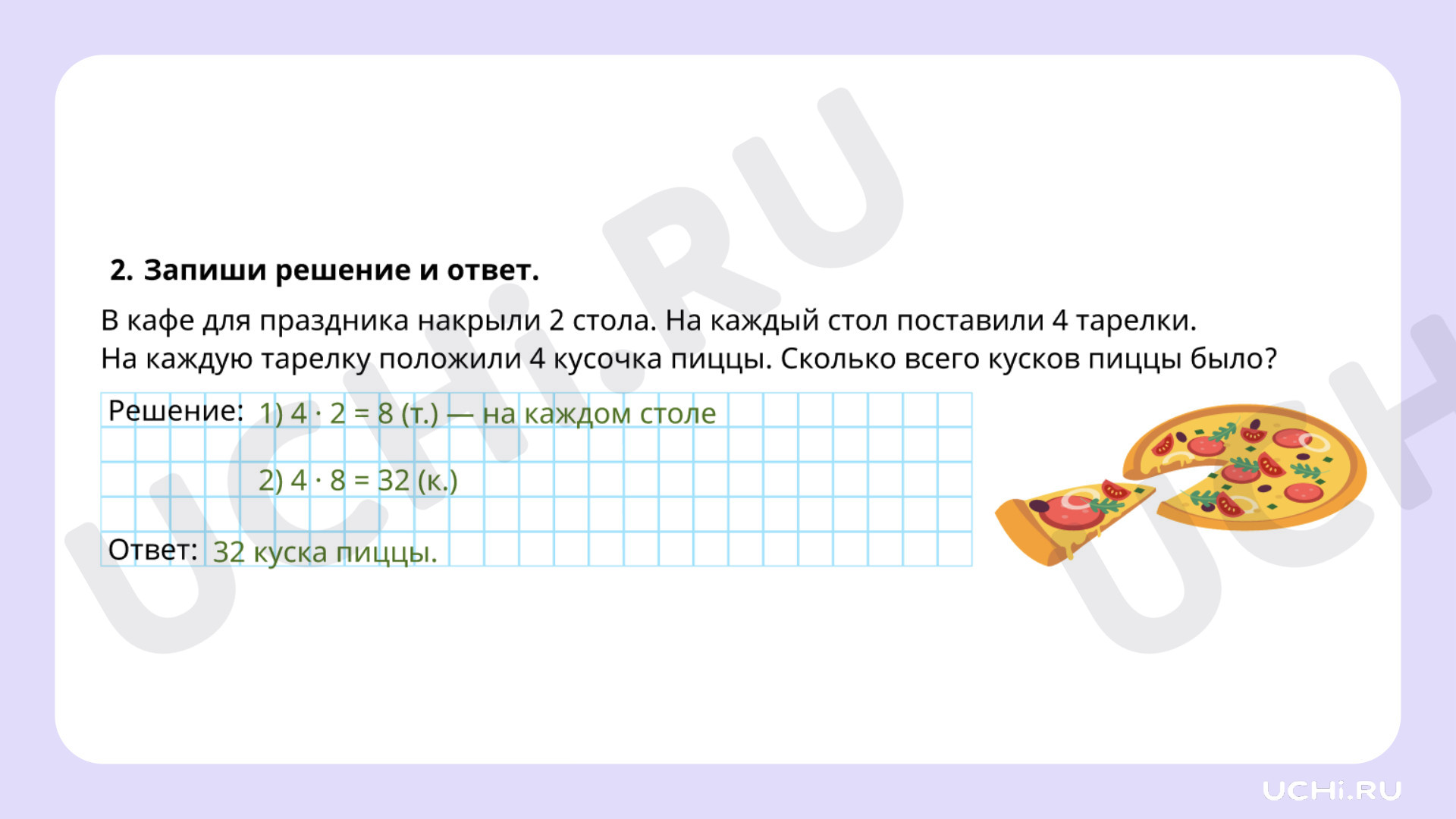 Рабочие листы по теме «Табличное умножение в пределах 50. Умножение числа  4». Базовый уровень: Табличное умножение в пределах 50. Умножение числа 4 |  Учи.ру