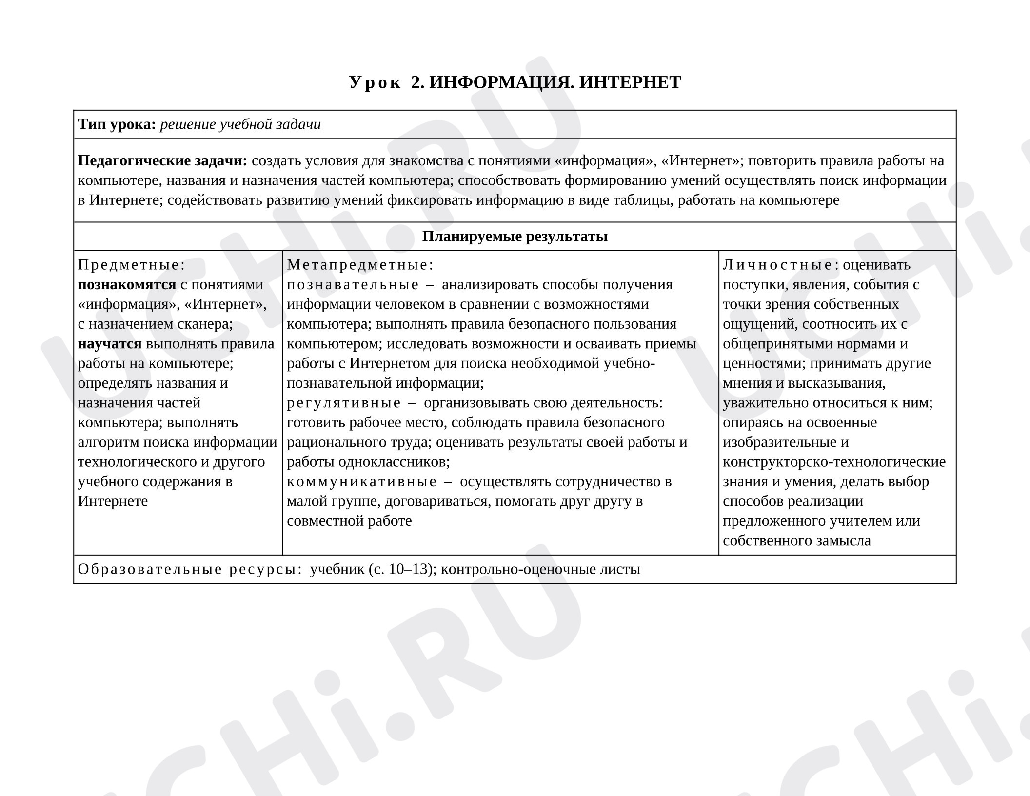 Предпросмотр материала «Информация и интернет»