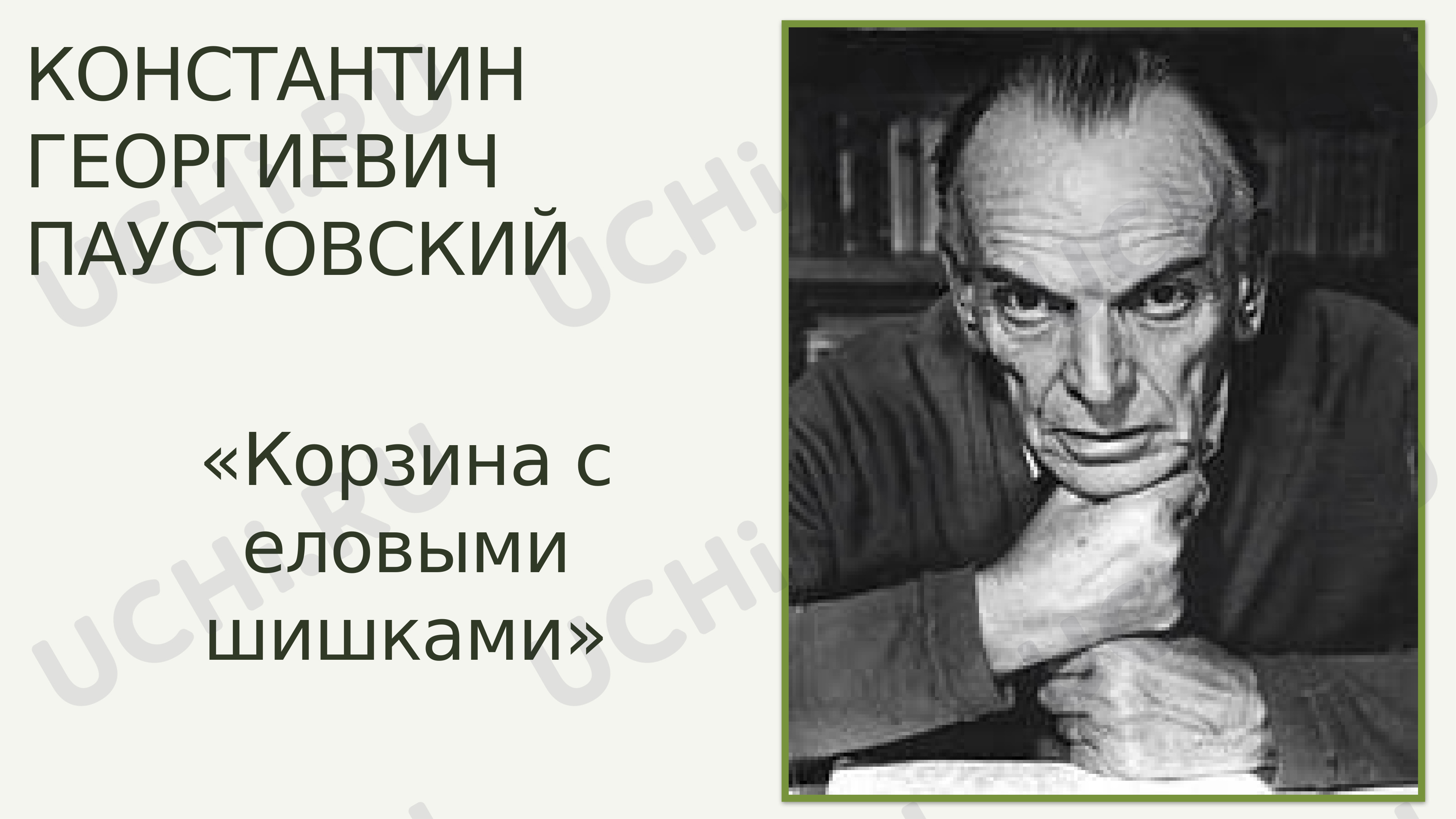 Предпросмотр материала Презентация к уроку по литературному чтению, К.Паустовский «Корзина с еловыми шишками».