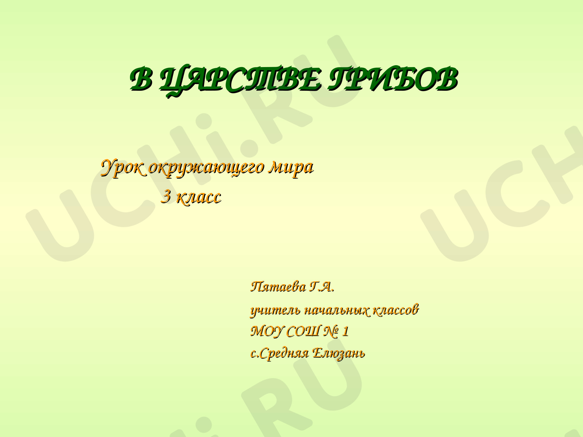 Предпросмотр материала Презентация к уроку окружающего мира. В царстве грибов.