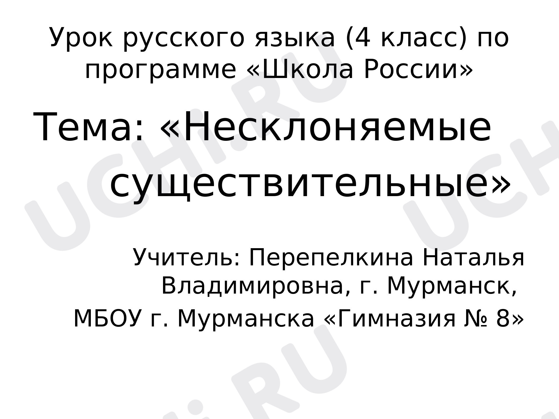 Предпросмотр материала НЕсклоняемые существительные