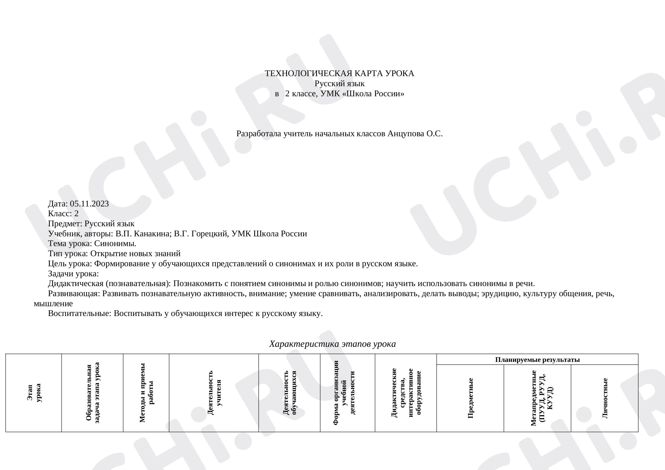 Предпросмотр материала Синонимы