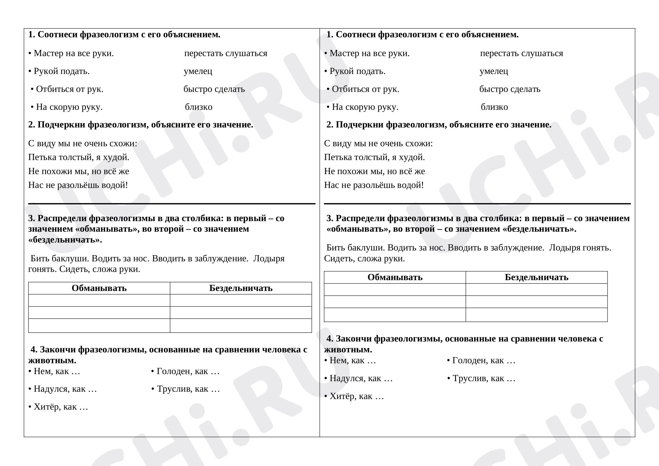 Предпросмотр материала Фразеологизмы