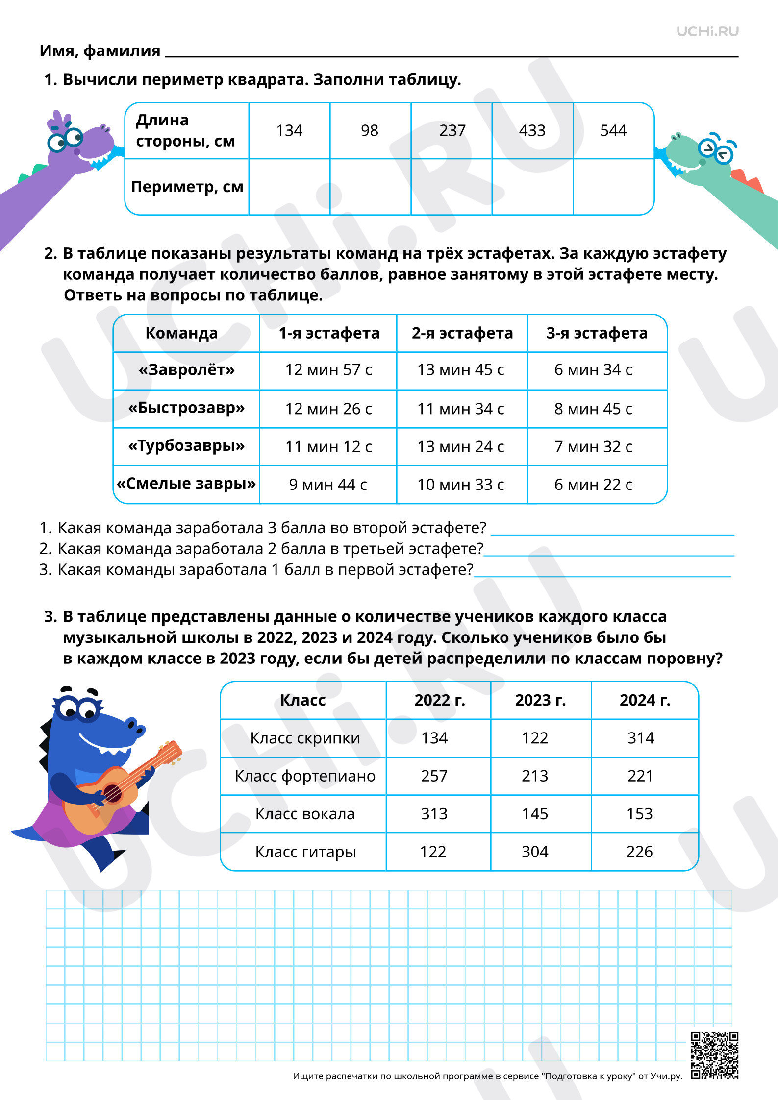Предпросмотр материала Таблица: чтение, дополнение. Базовый уровень