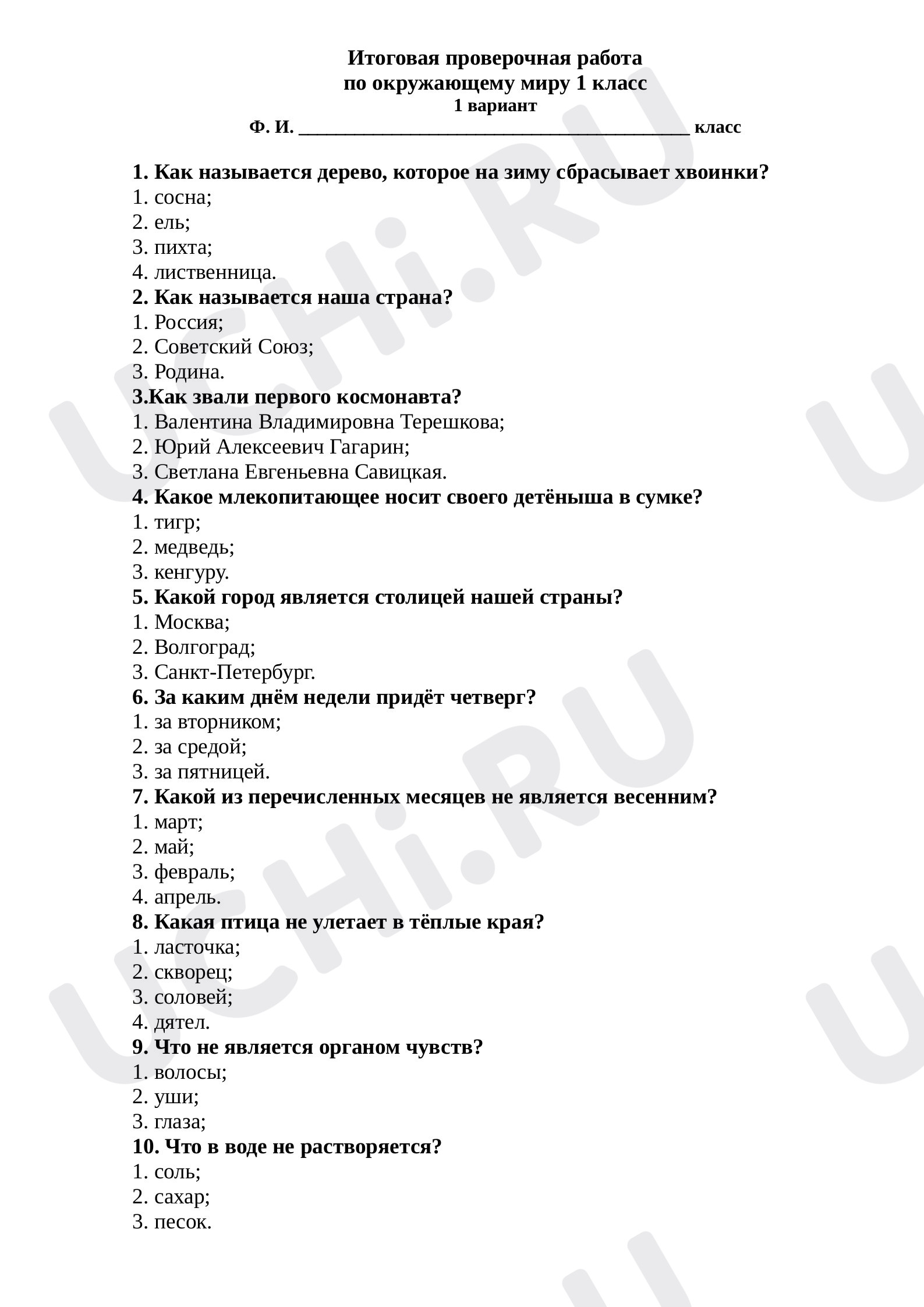 Предпросмотр материала Итоговая работа за год