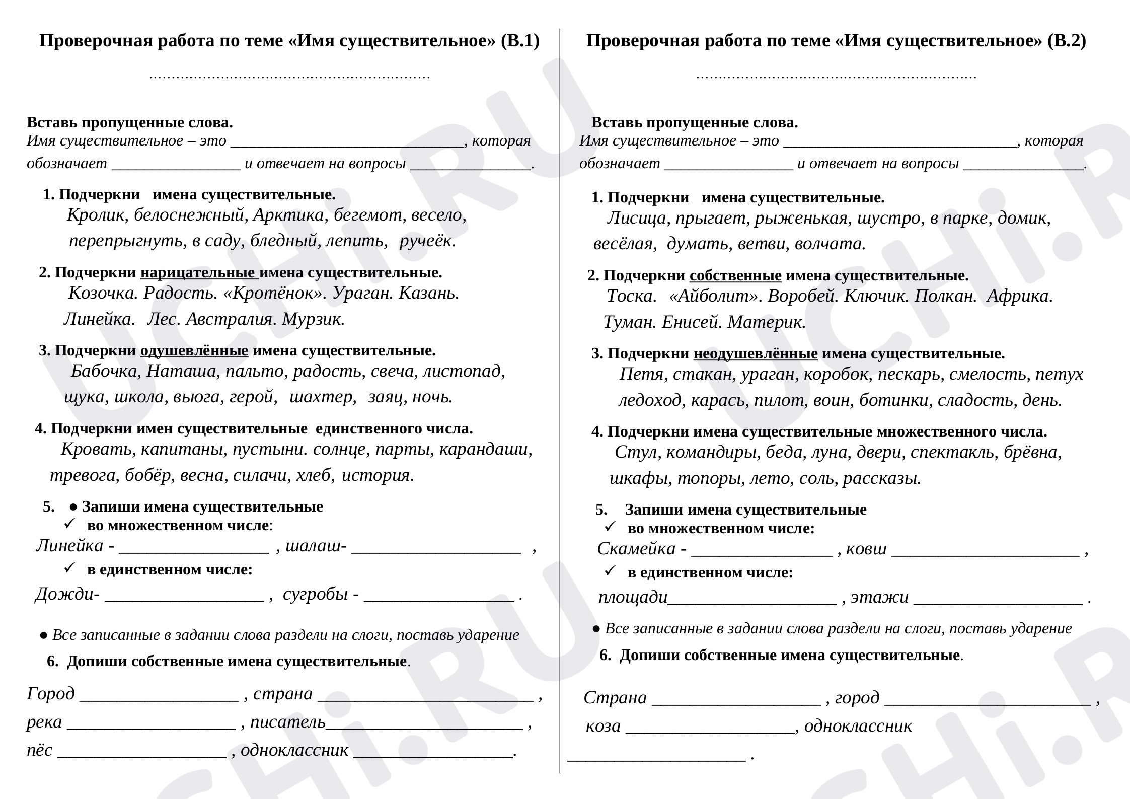 Предпросмотр материала Имя существительное