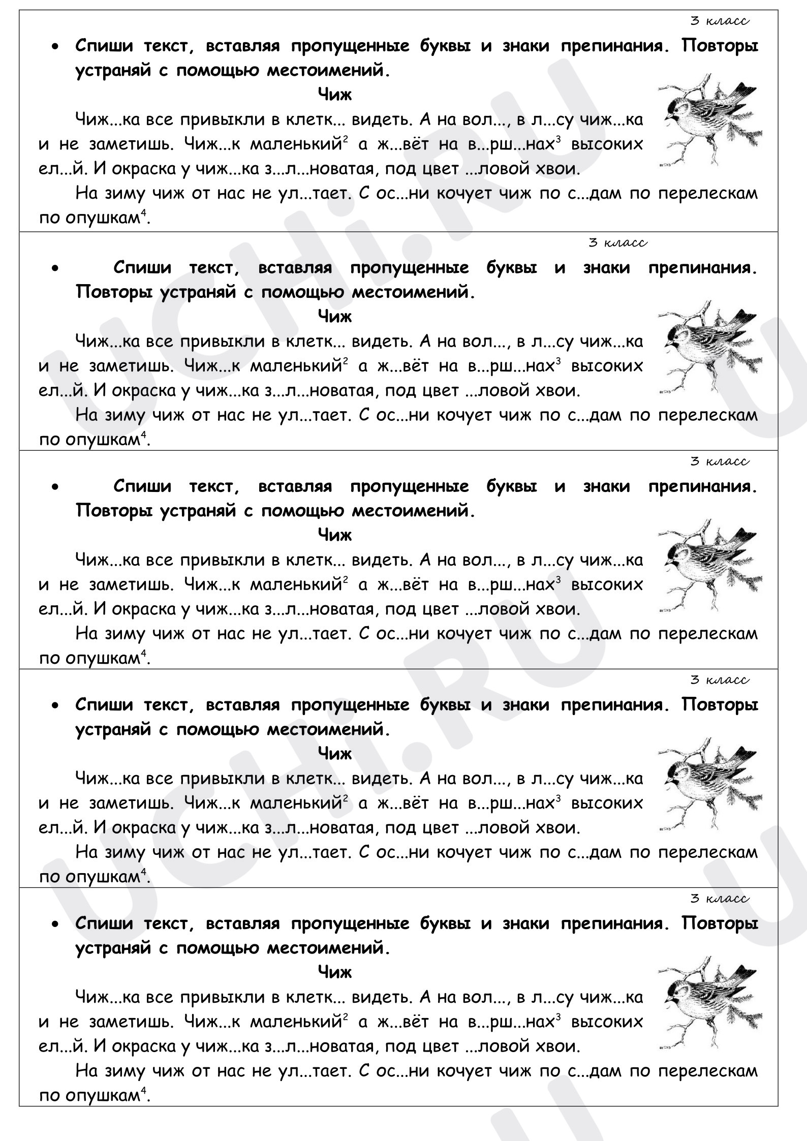 Предпросмотр материала Проверочная работа по русскому языку. Списывание по теме "Местоимение"