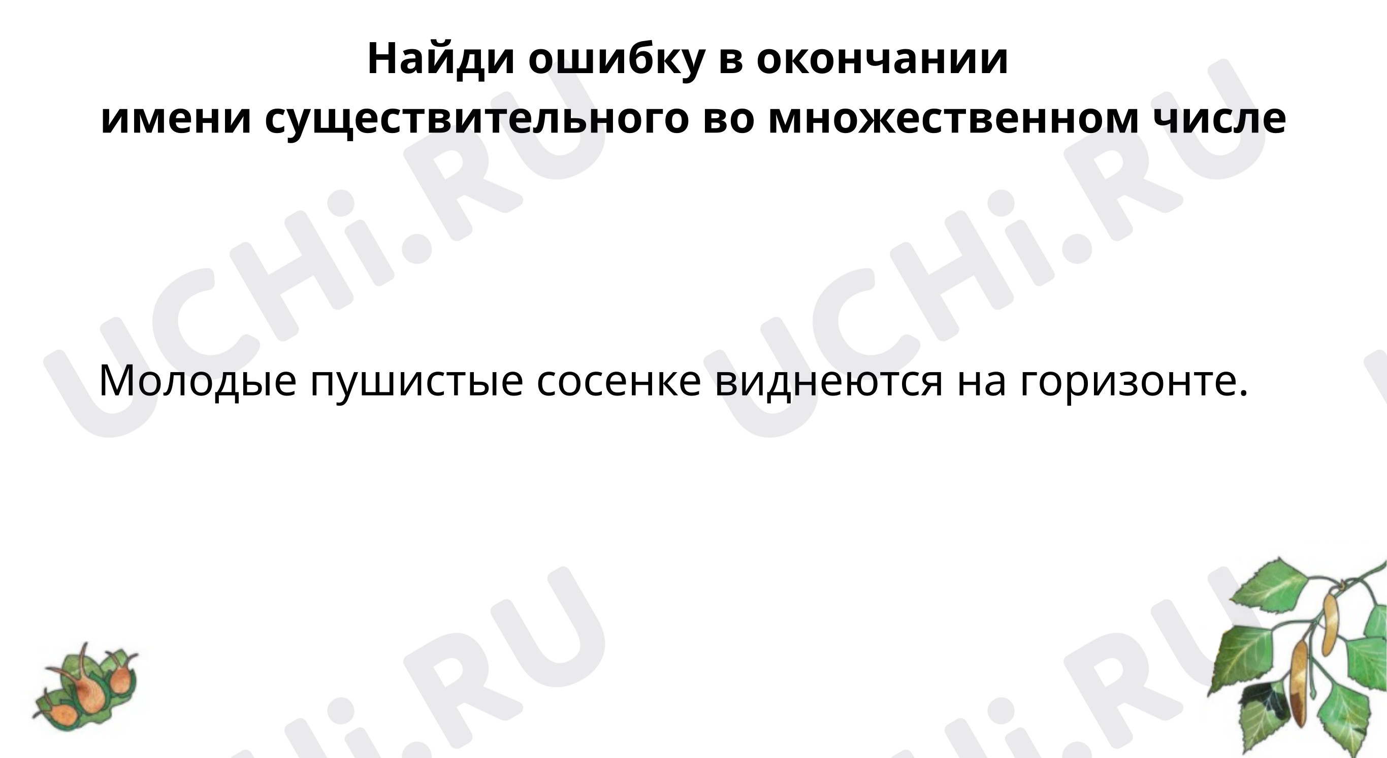 Предпросмотр материала Найди и исправь ошибку