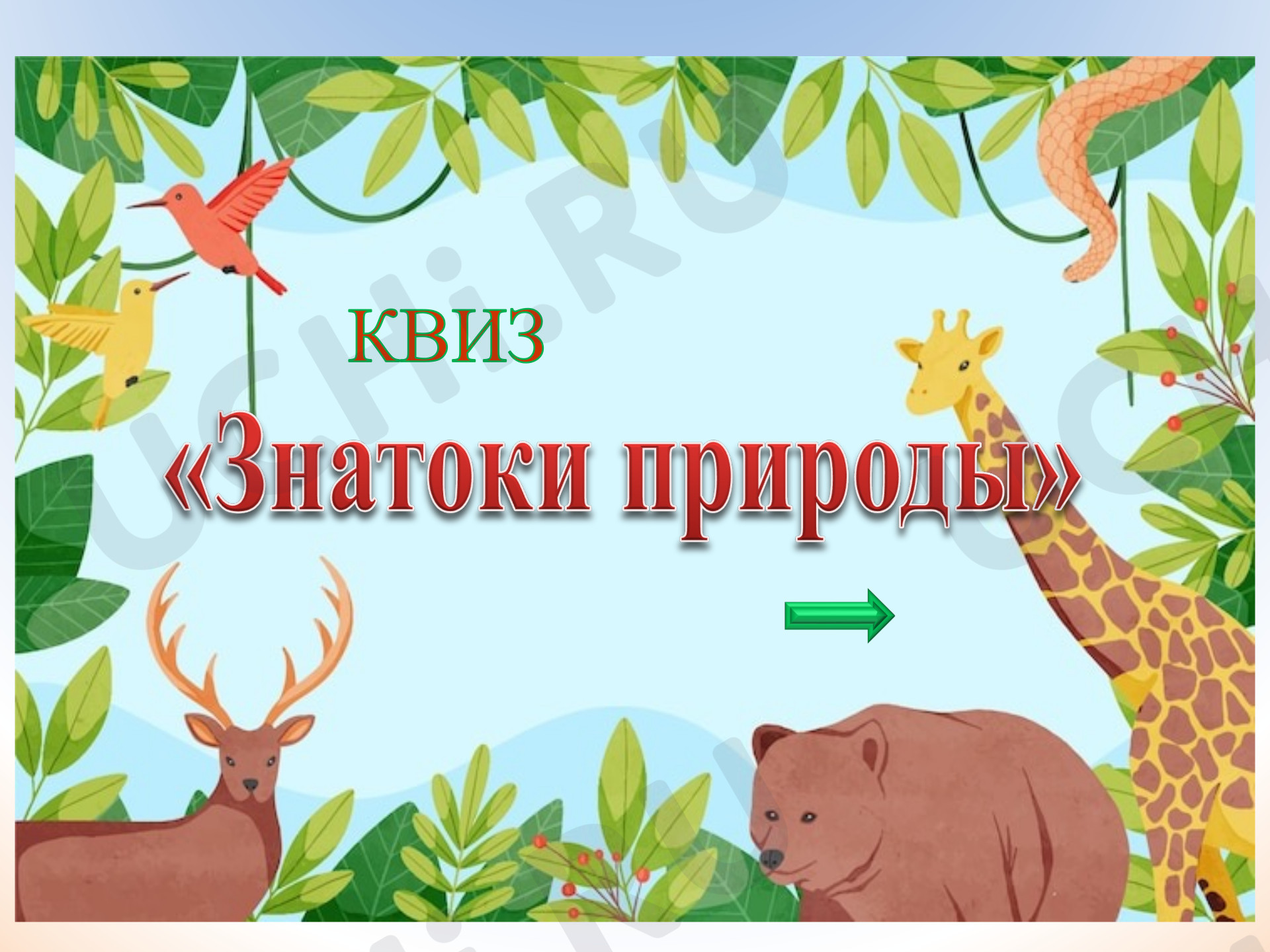 Предпросмотр материала Презентация к интеллектуальной игре КВИЗ «В мире животных».