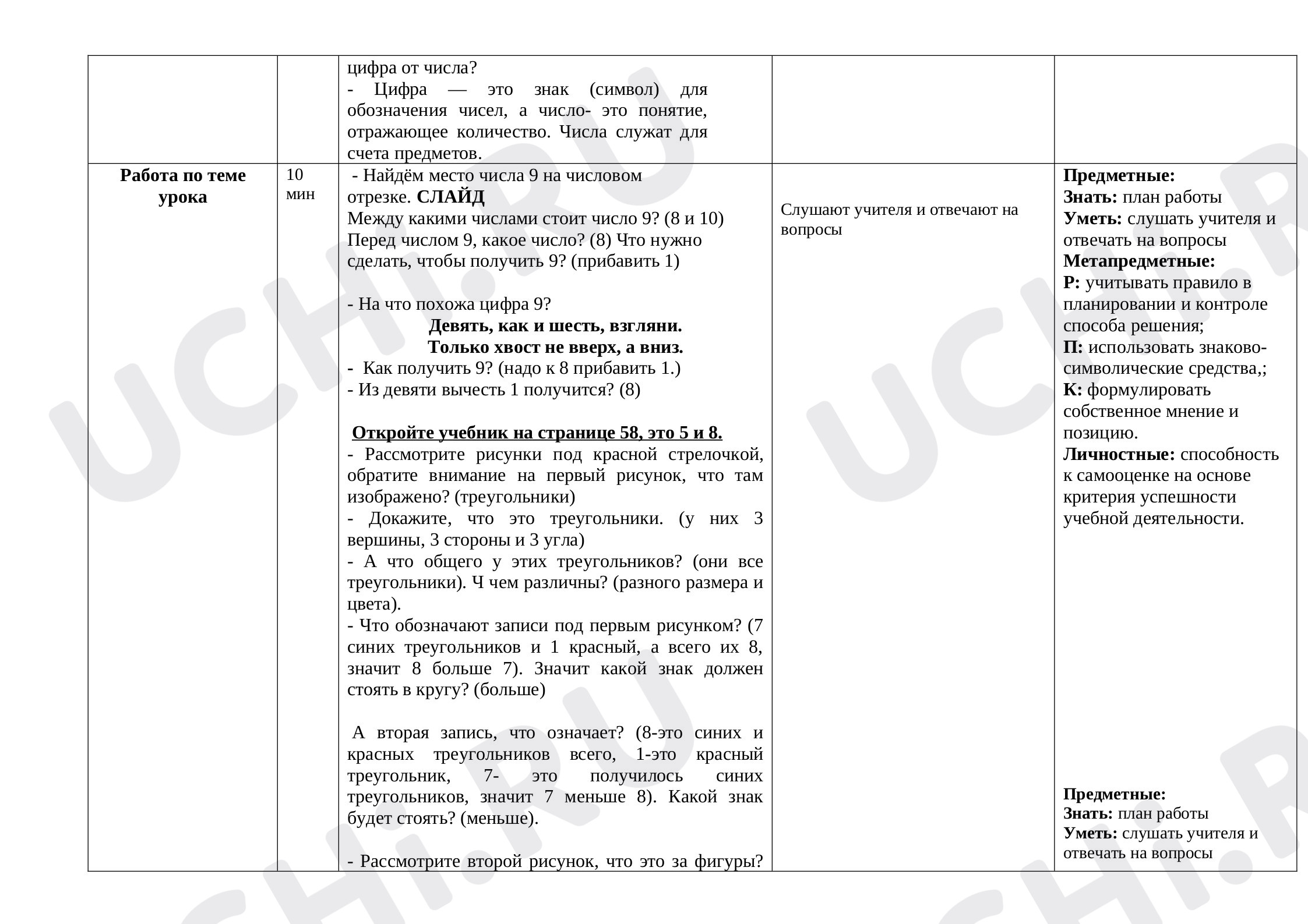 Числа и счёт до 10, математика 1 класс | Подготовка к уроку