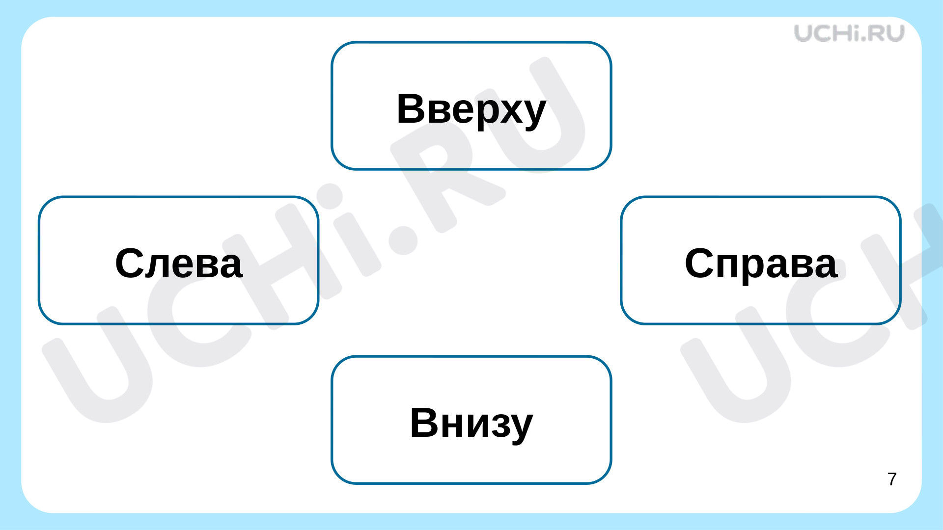 Пространственные отношения, математика 1 класс | Подготовка к уроку