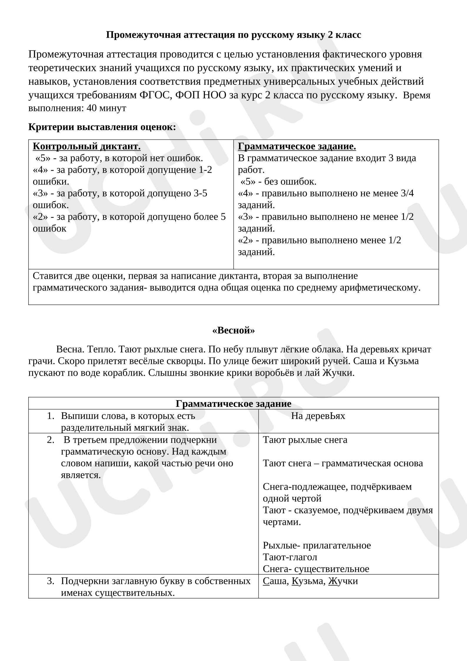 Предпросмотр материала Промежуточная аттестация по русскому языку.