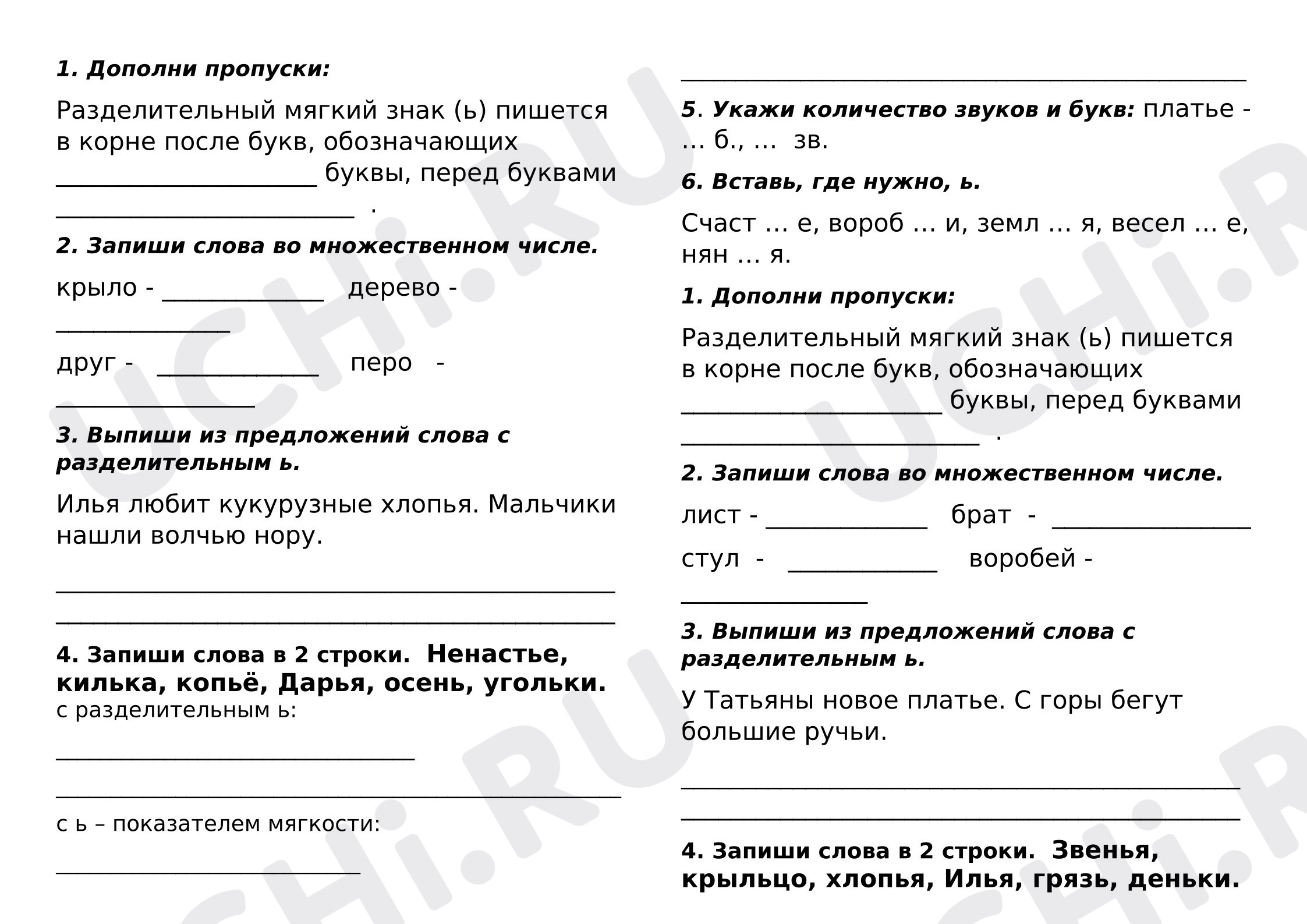 Предпросмотр материала Мягкий знак