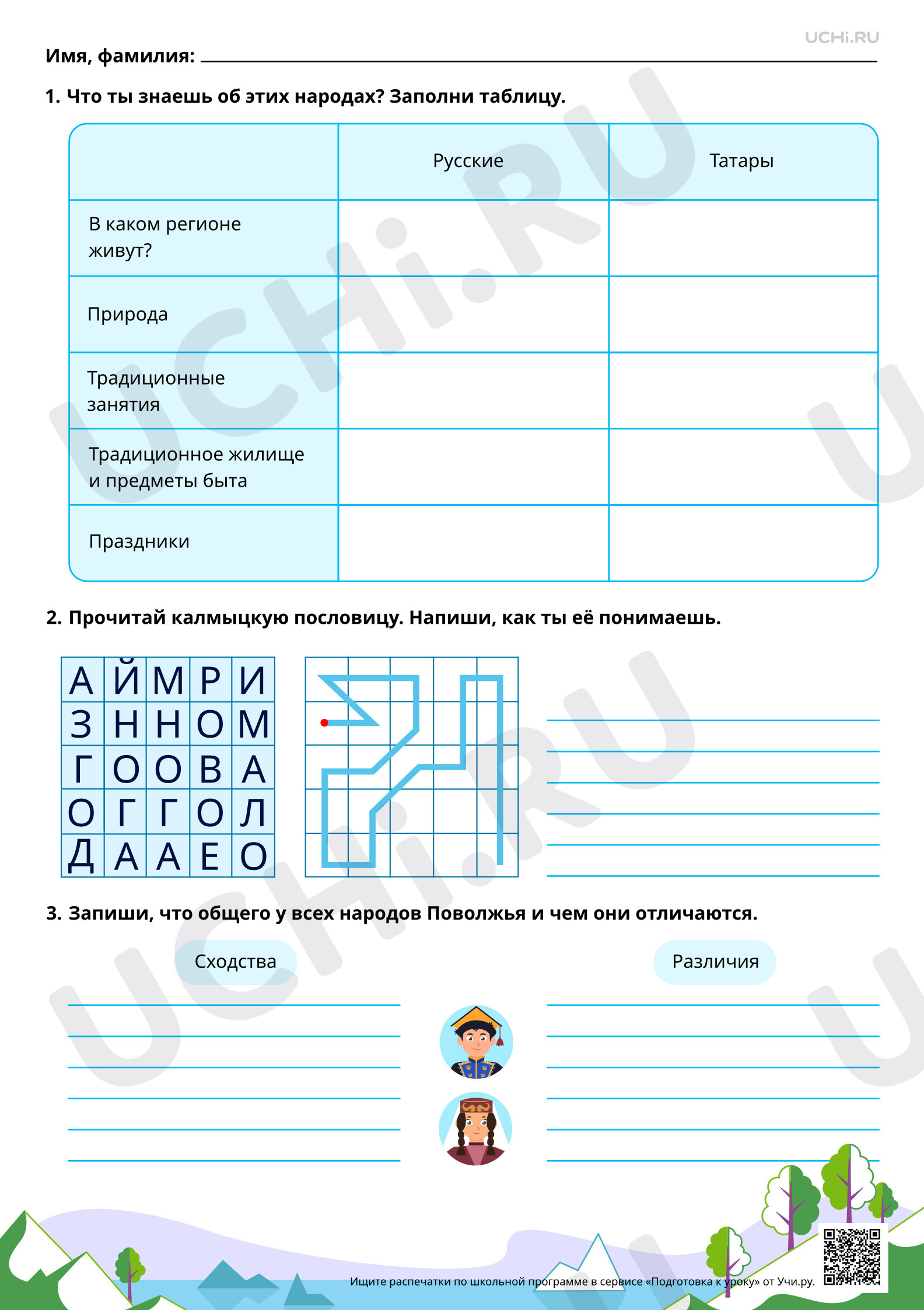 Предпросмотр материала Народы Поволжья. Повышенный уровень