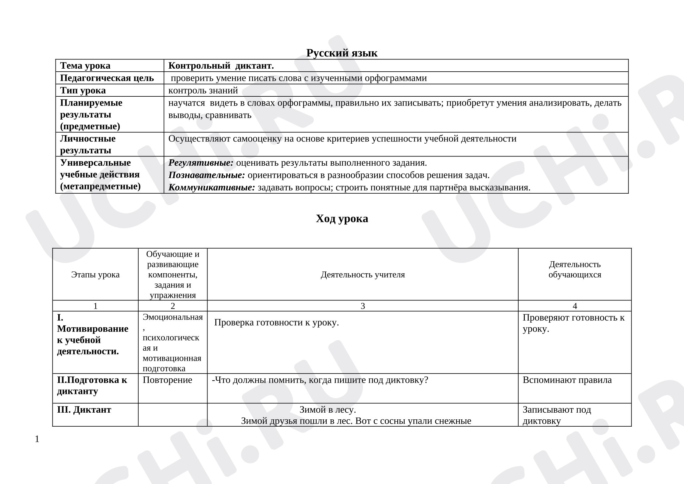 Предпросмотр материала Контрольный диктант по русскому языку.